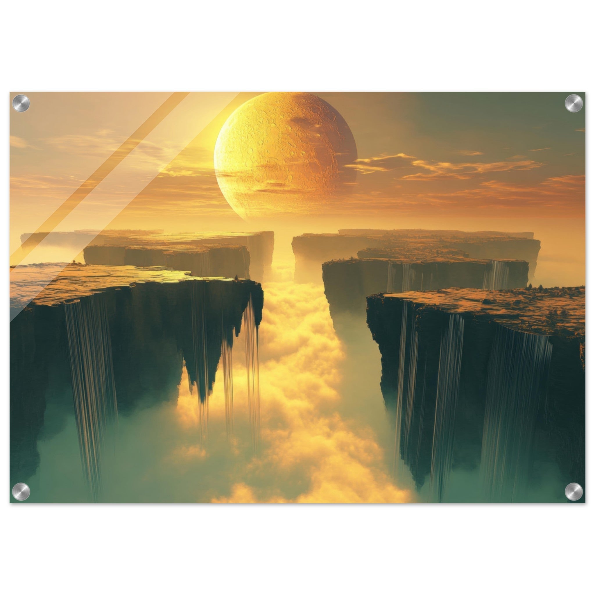 Acrylic Print Landscape - A vast dreamscape with levitating islands a mass 3 - Shop Ai Art WebShop - Digital Art online Store