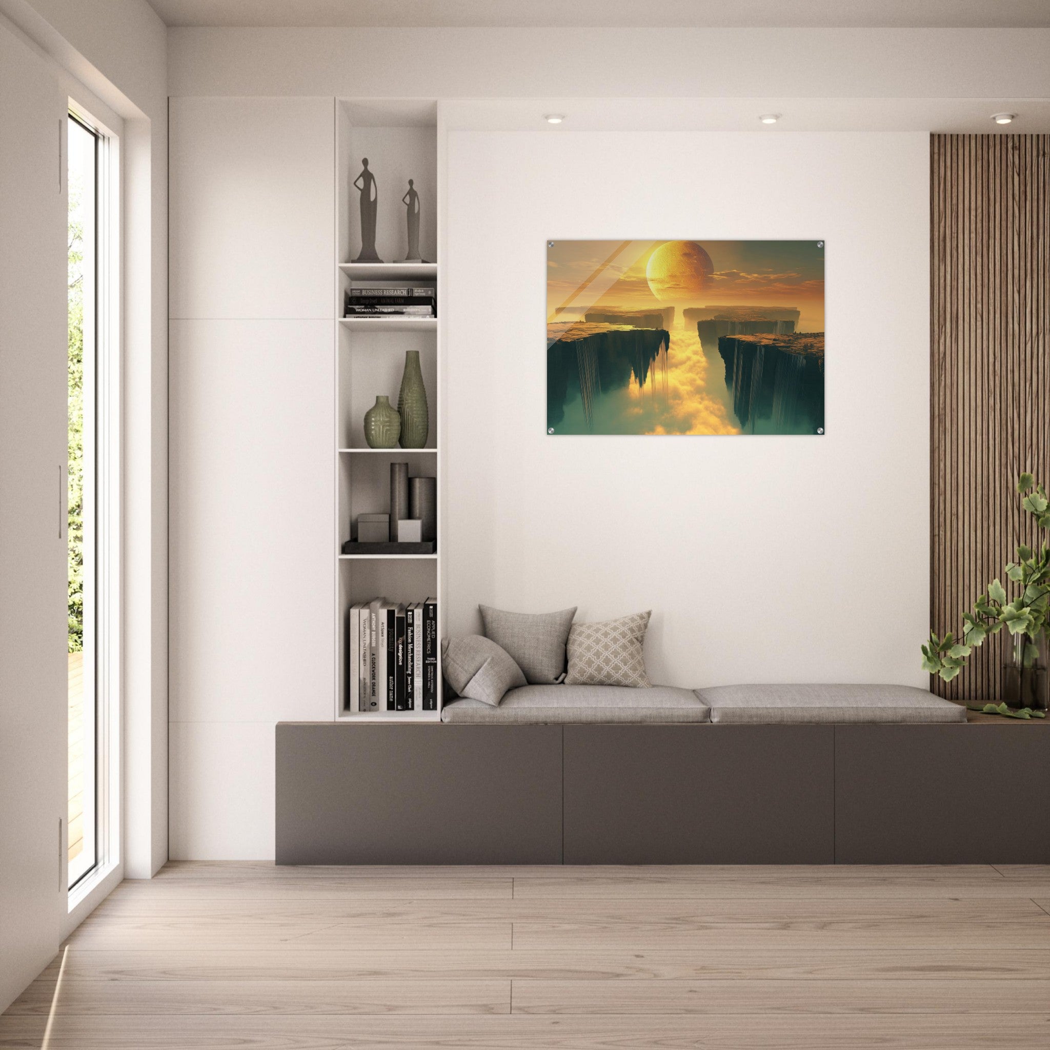 Acrylic Print Landscape - A vast dreamscape with levitating islands a mass 3 - Shop Ai Art WebShop - Digital Art online Store