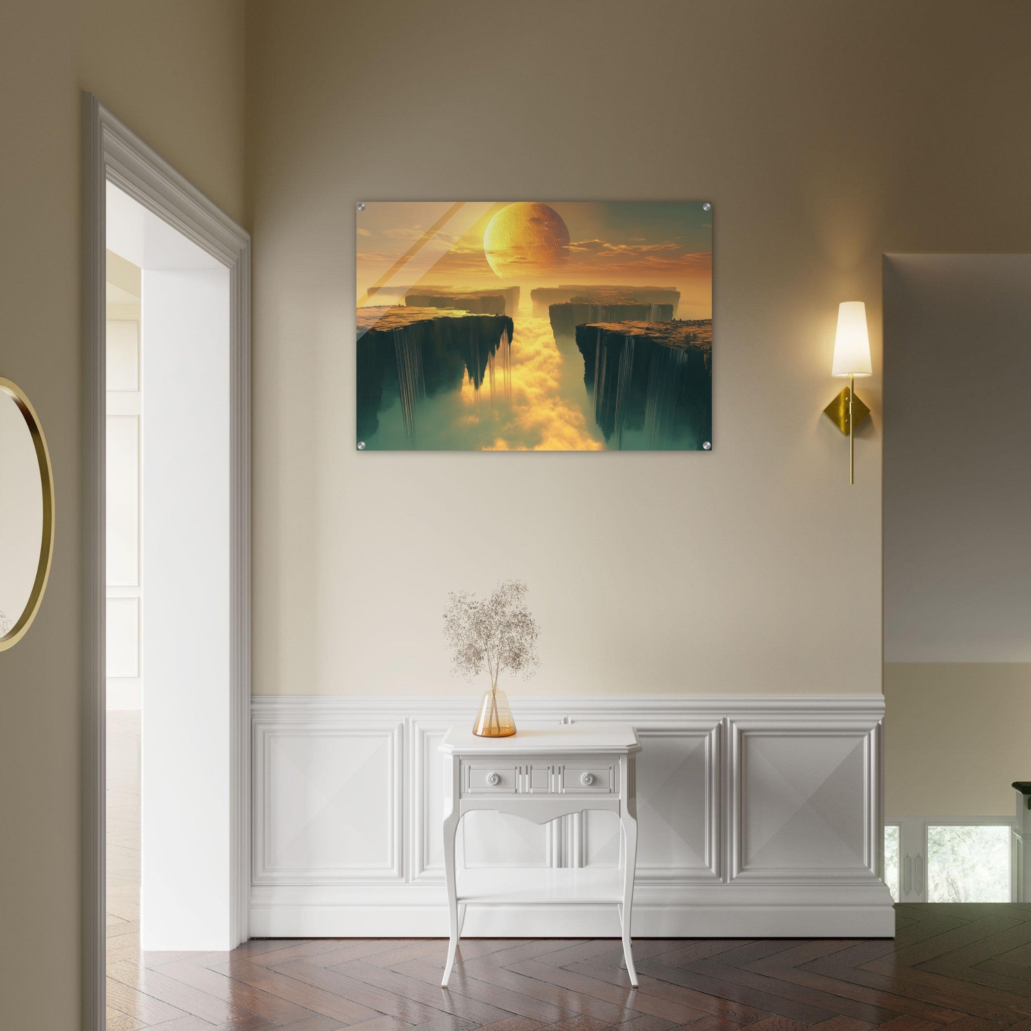 Acrylic Print Landscape - A vast dreamscape with levitating islands a mass 3 - Shop Ai Art WebShop - Digital Art online Store