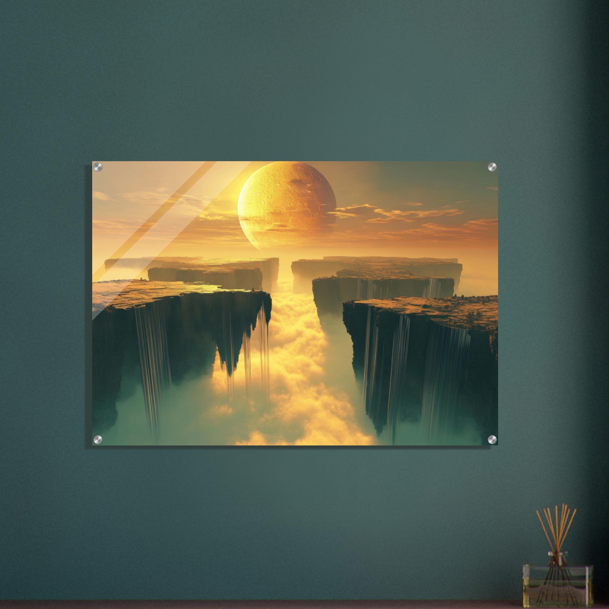 Acrylic Print Landscape - A vast dreamscape with levitating islands a mass 3 - Shop Ai Art WebShop - Digital Art online Store