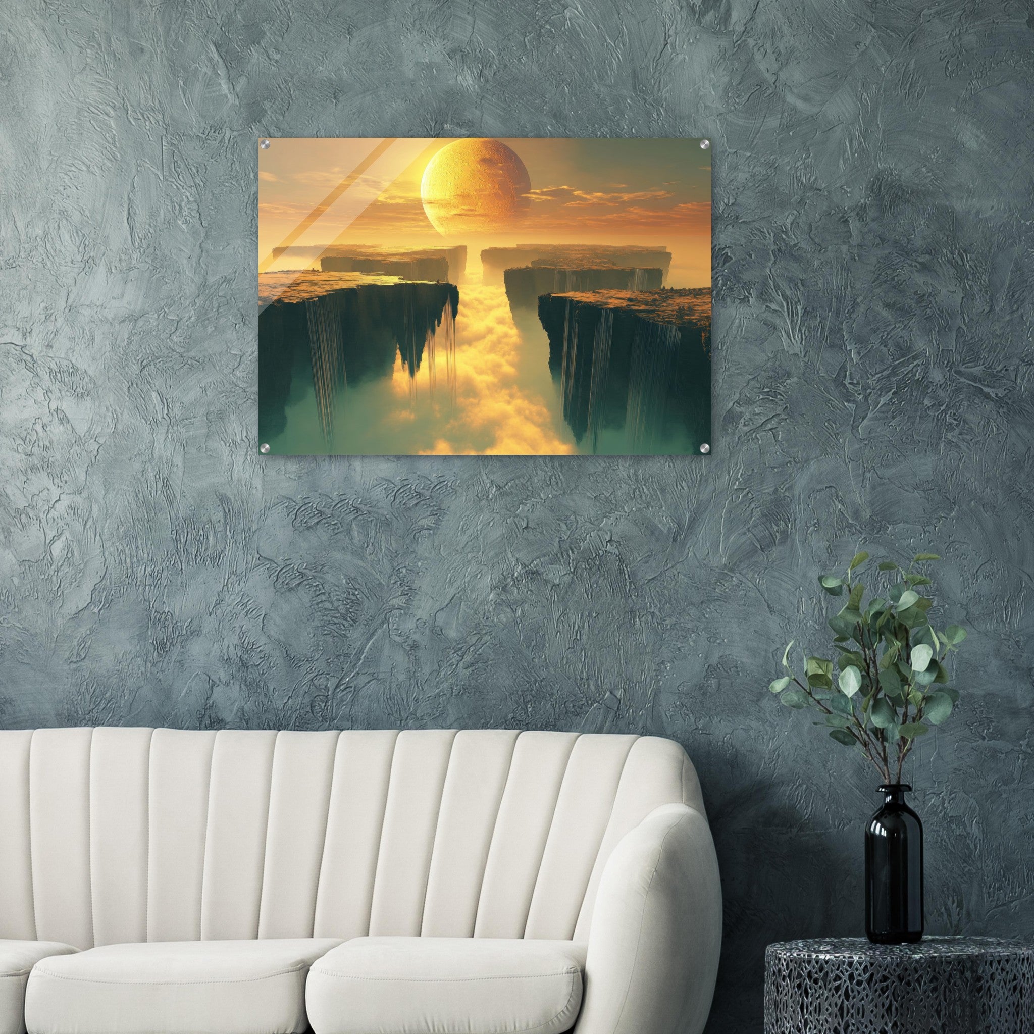 Acrylic Print Landscape - A vast dreamscape with levitating islands a mass 3 - Shop Ai Art WebShop - Digital Art online Store