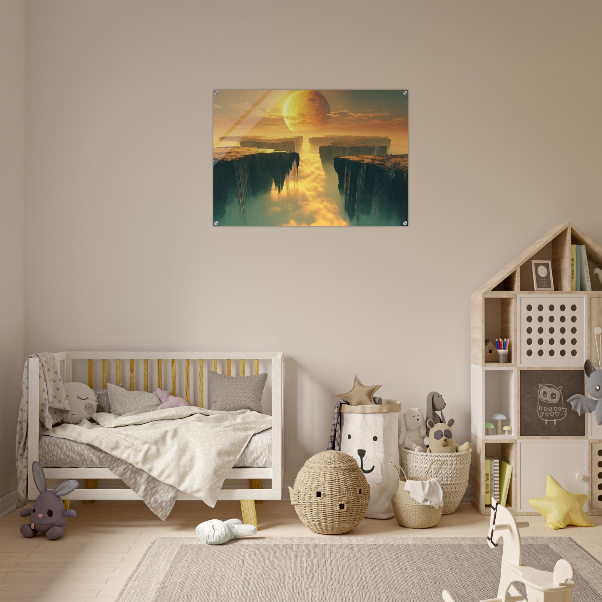 Acrylic Print Landscape - A vast dreamscape with levitating islands a mass 3 - Shop Ai Art WebShop - Digital Art online Store