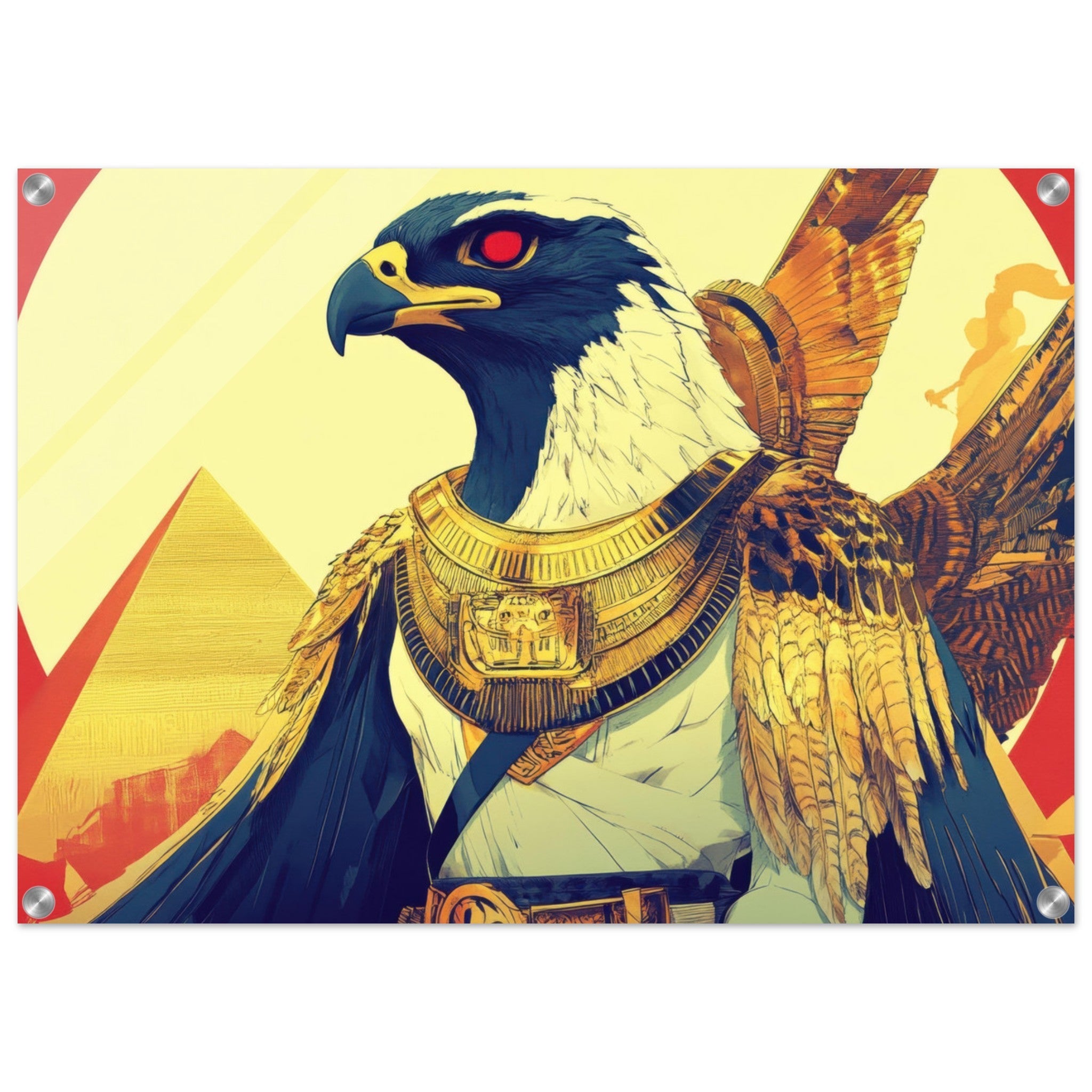 Acrylic Print Landscape - Ancient Egyptian Falcon God Horus A majestic far 3 - Shop Ai Art WebShop - Digital Art online Store