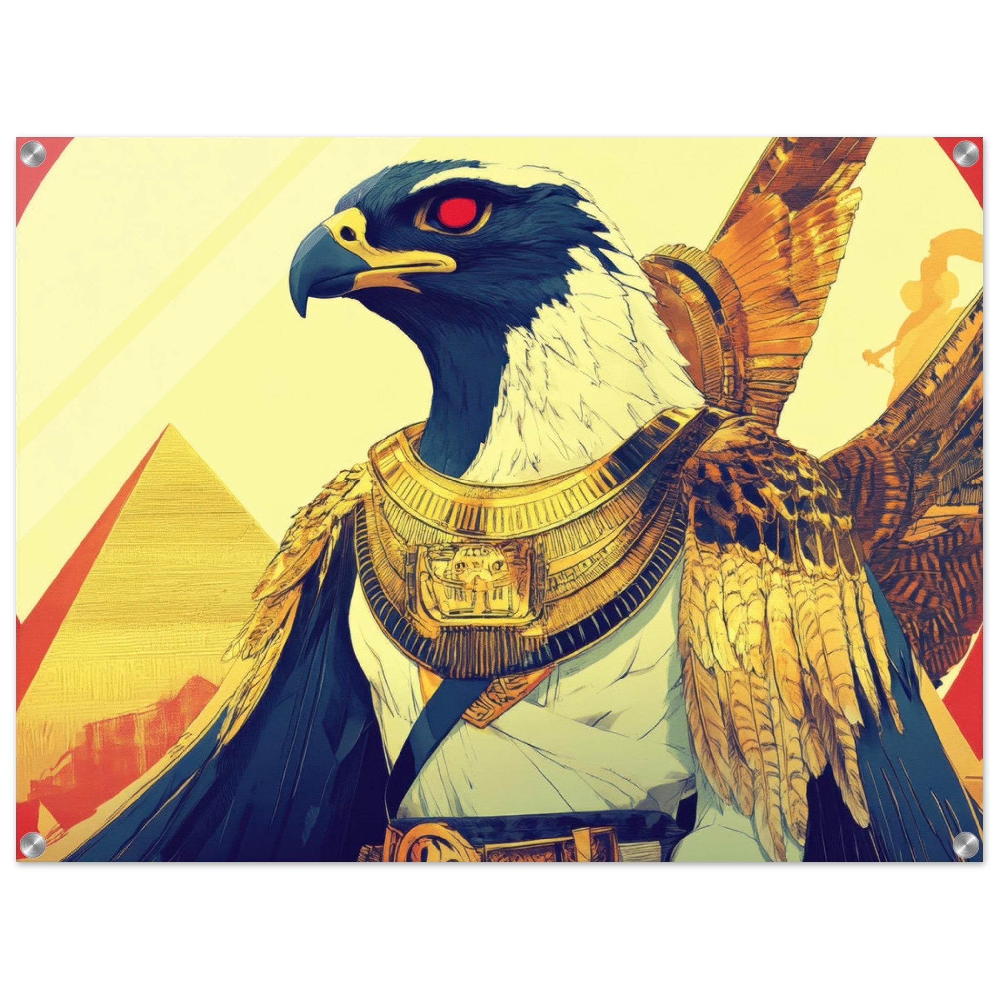 Acrylic Print Landscape - Ancient Egyptian Falcon God Horus A majestic far 3 - Shop Ai Art WebShop - Digital Art online Store
