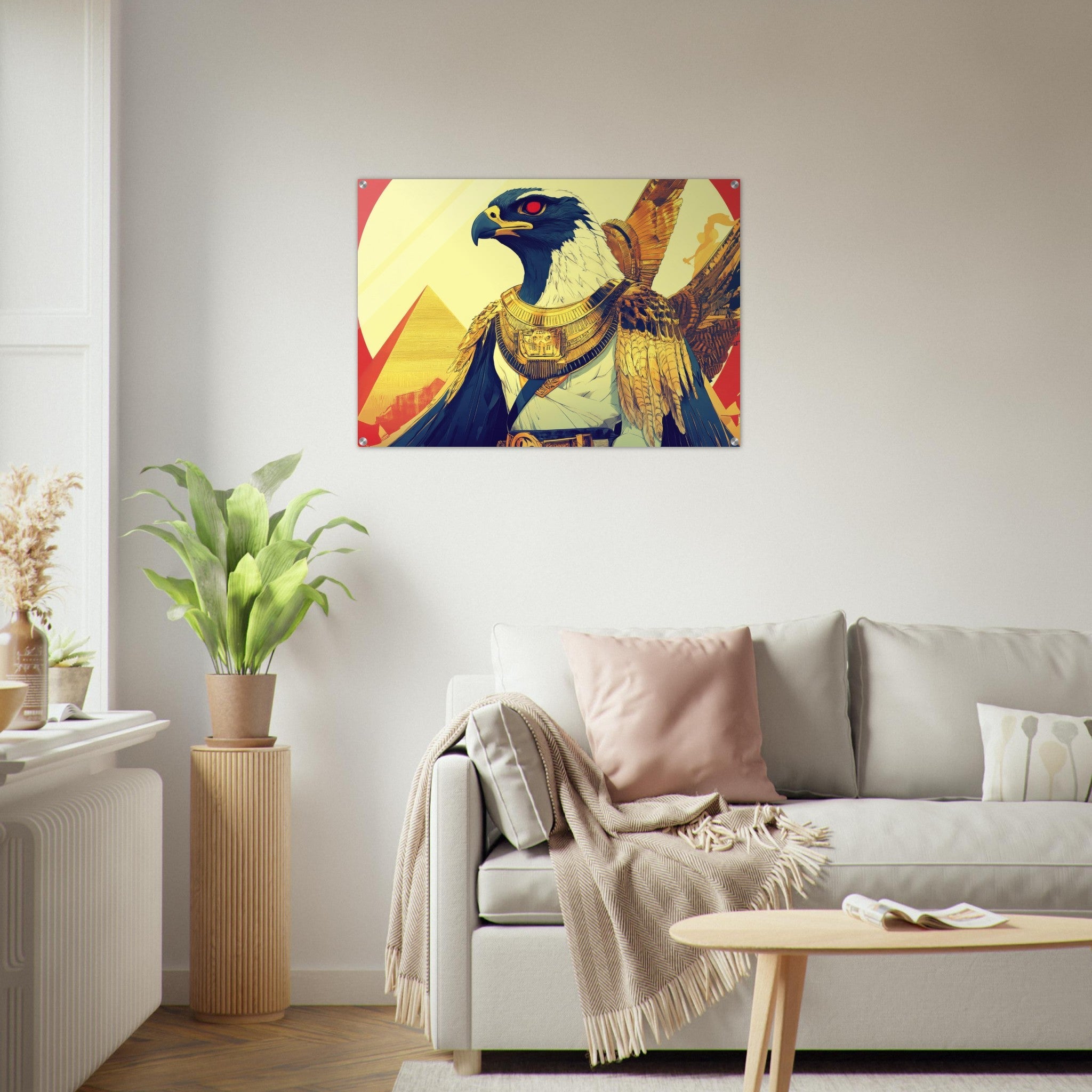 Acrylic Print Landscape - Ancient Egyptian Falcon God Horus A majestic far 3 - Shop Ai Art WebShop - Digital Art online Store