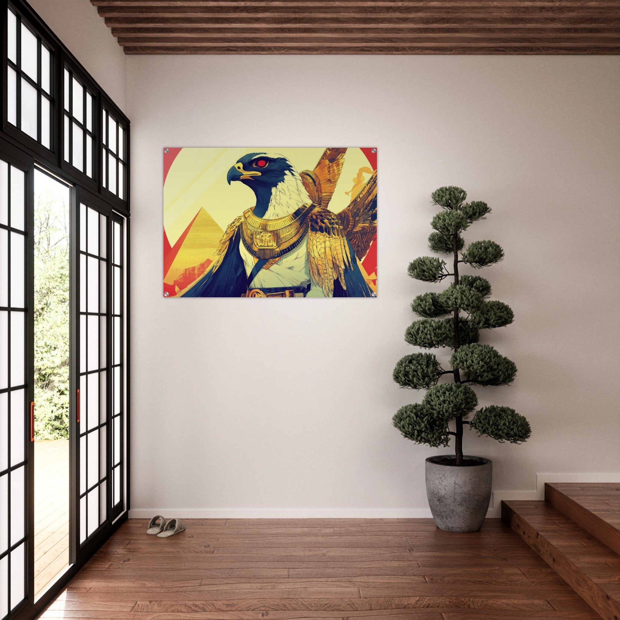 Acrylic Print Landscape - Ancient Egyptian Falcon God Horus A majestic far 3 - Shop Ai Art WebShop - Digital Art online Store