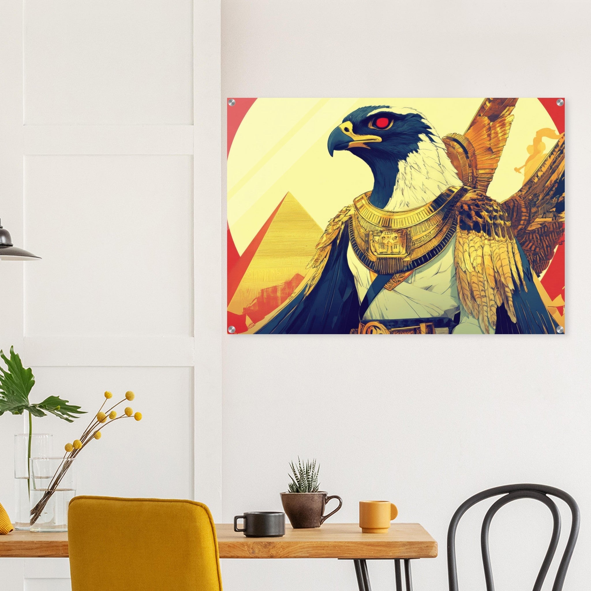 Acrylic Print Landscape - Ancient Egyptian Falcon God Horus A majestic far 3 - Shop Ai Art WebShop - Digital Art online Store