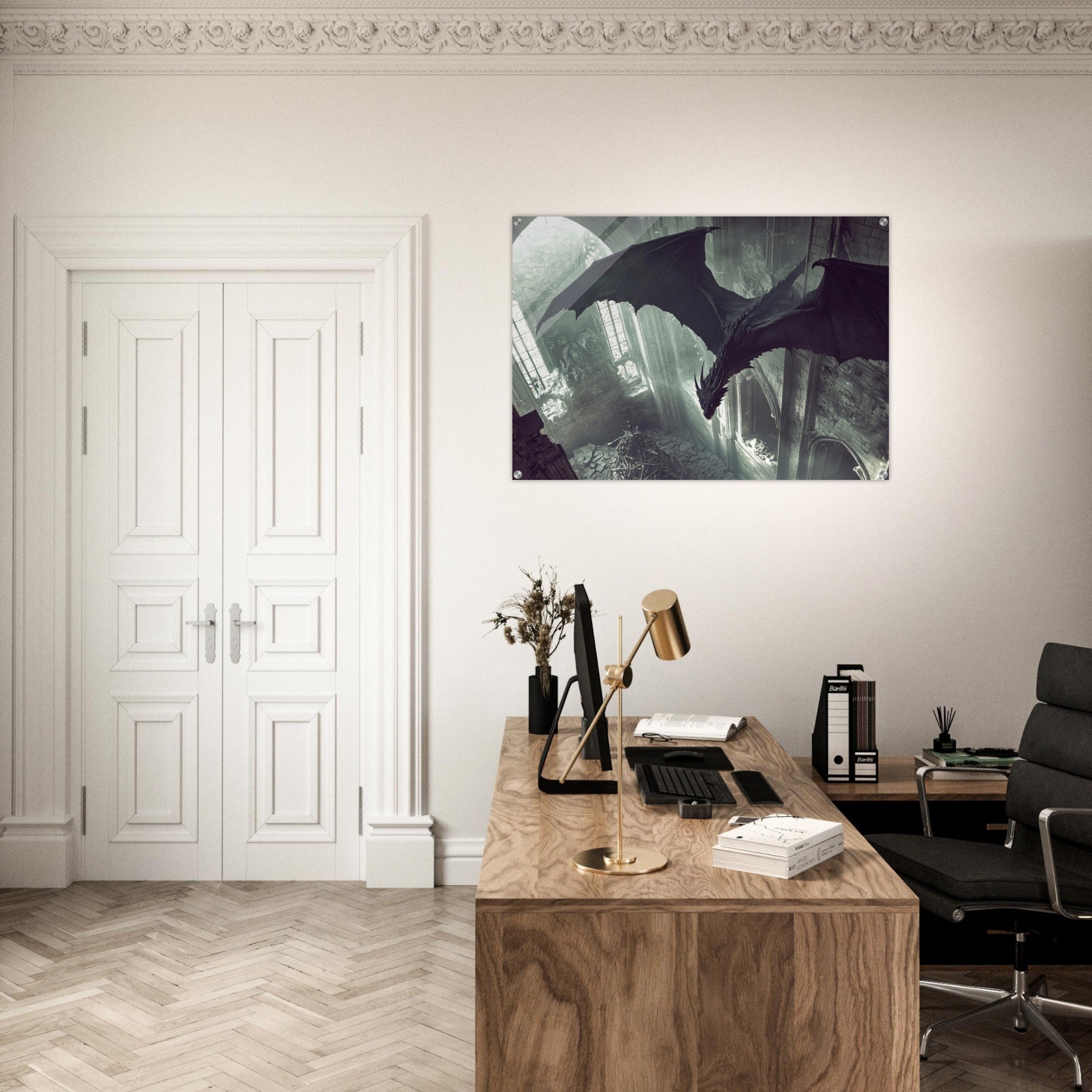 Acrylic Print Landscape - Gothic Shadow Dragons Lair Gothic Dramatic High 2 - Shop Ai Art WebShop - Digital Art online Store