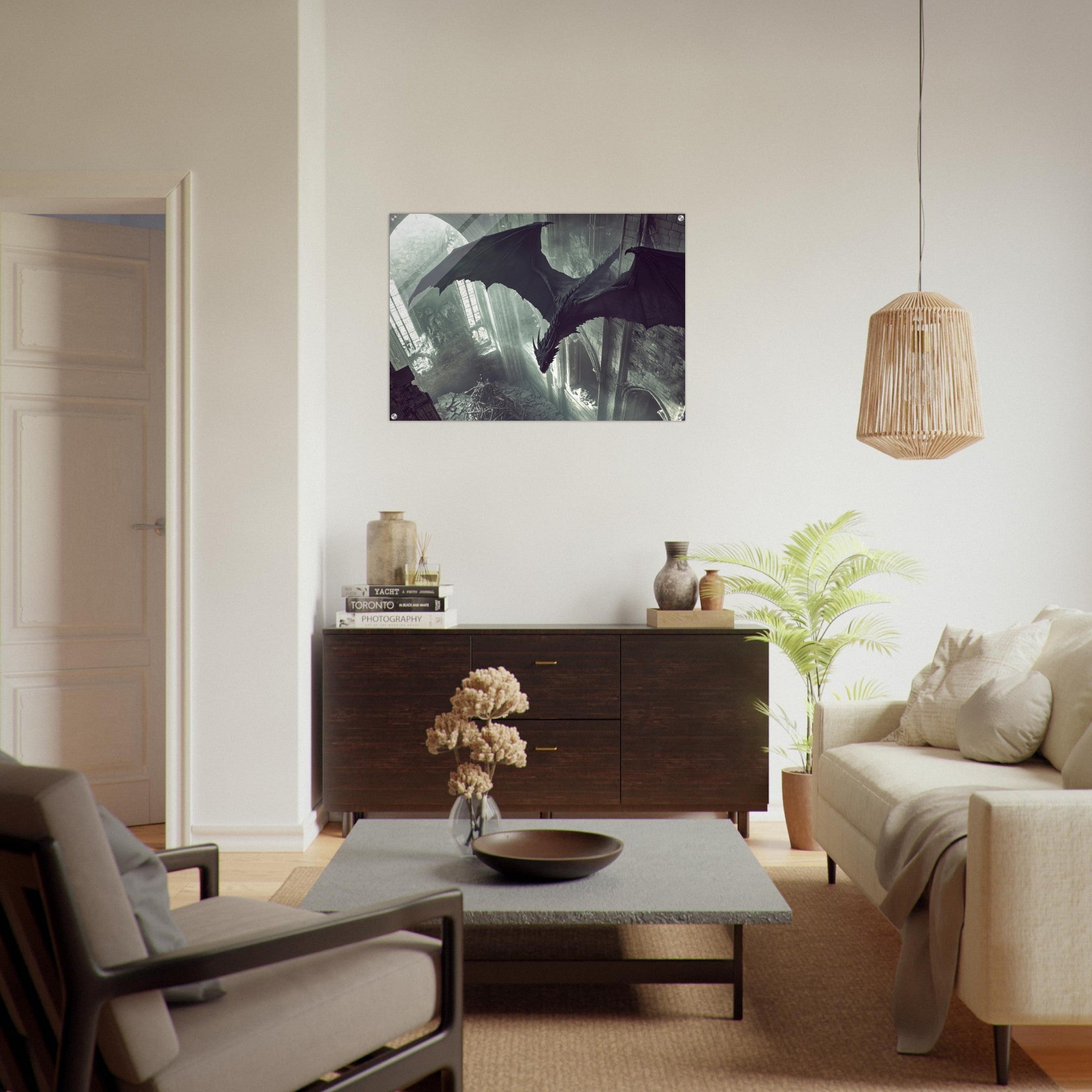 Acrylic Print Landscape - Gothic Shadow Dragons Lair Gothic Dramatic High 2 - Shop Ai Art WebShop - Digital Art online Store