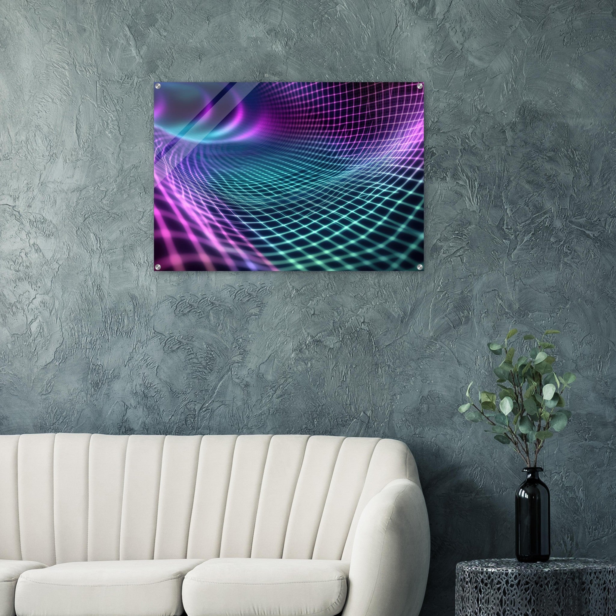 Acrylic Print Landscape - Quantum Reverberation Cascading waves of transit 2 - Shop Ai Art WebShop - Digital Art online Store