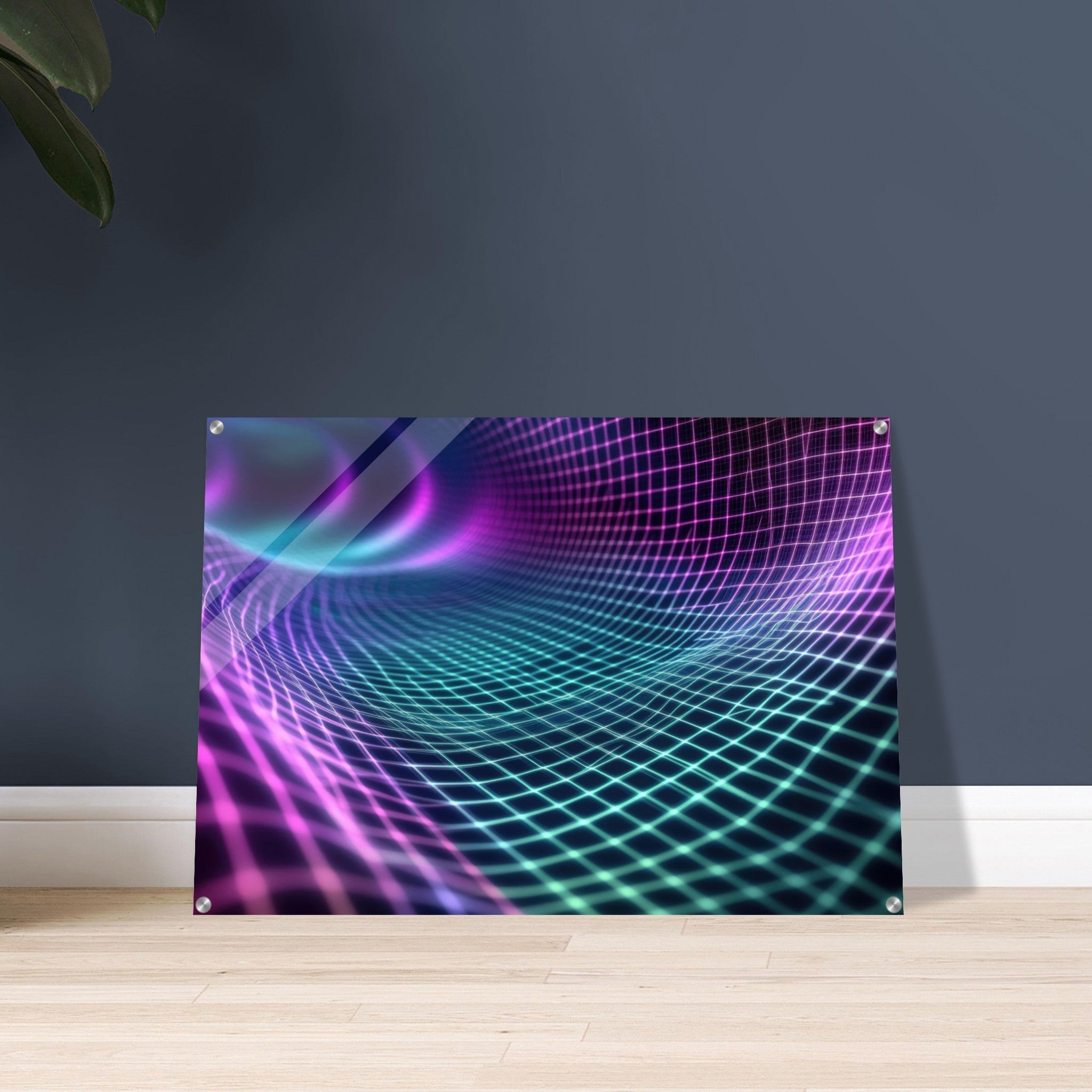 Acrylic Print Landscape - Quantum Reverberation Cascading waves of transit 2 - Shop Ai Art WebShop - Digital Art online Store