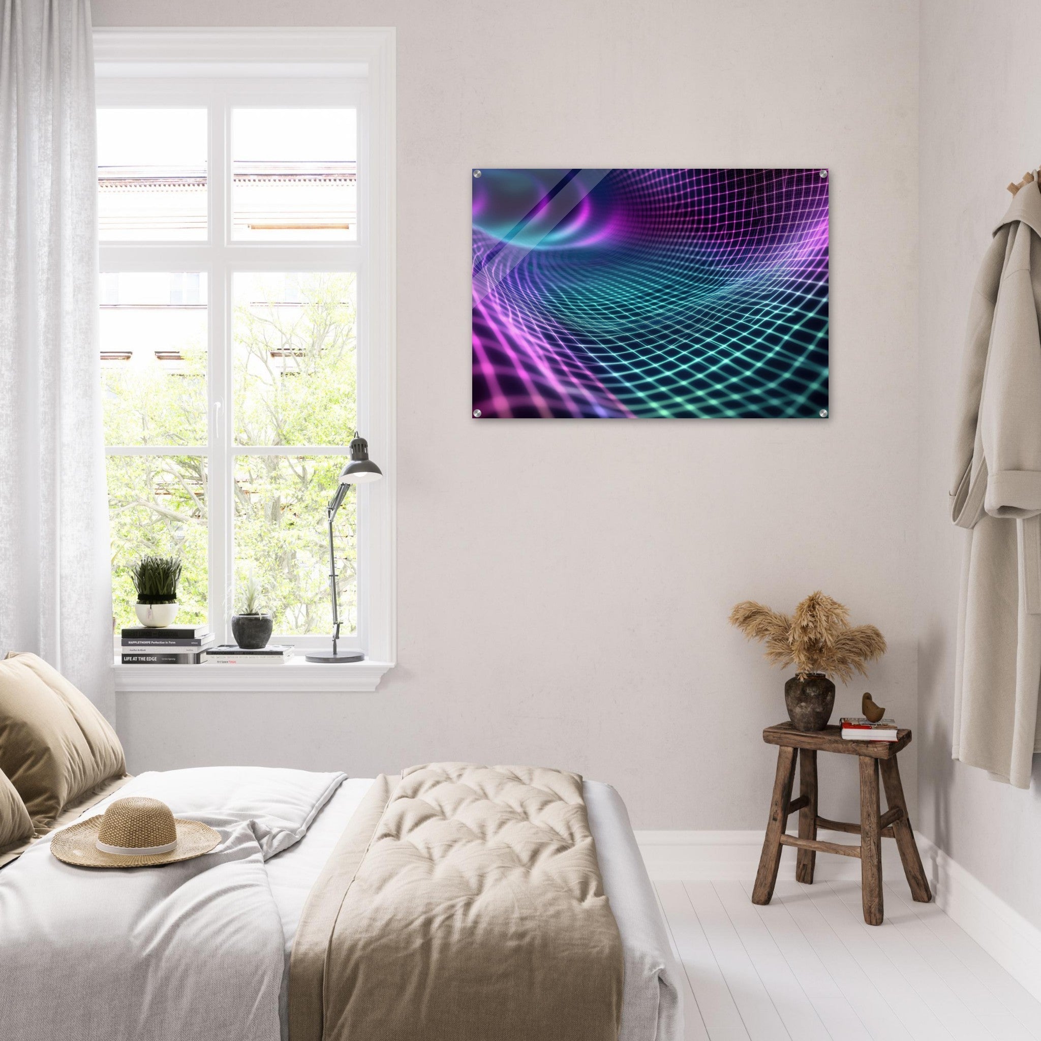 Acrylic Print Landscape - Quantum Reverberation Cascading waves of transit 2 - Shop Ai Art WebShop - Digital Art online Store