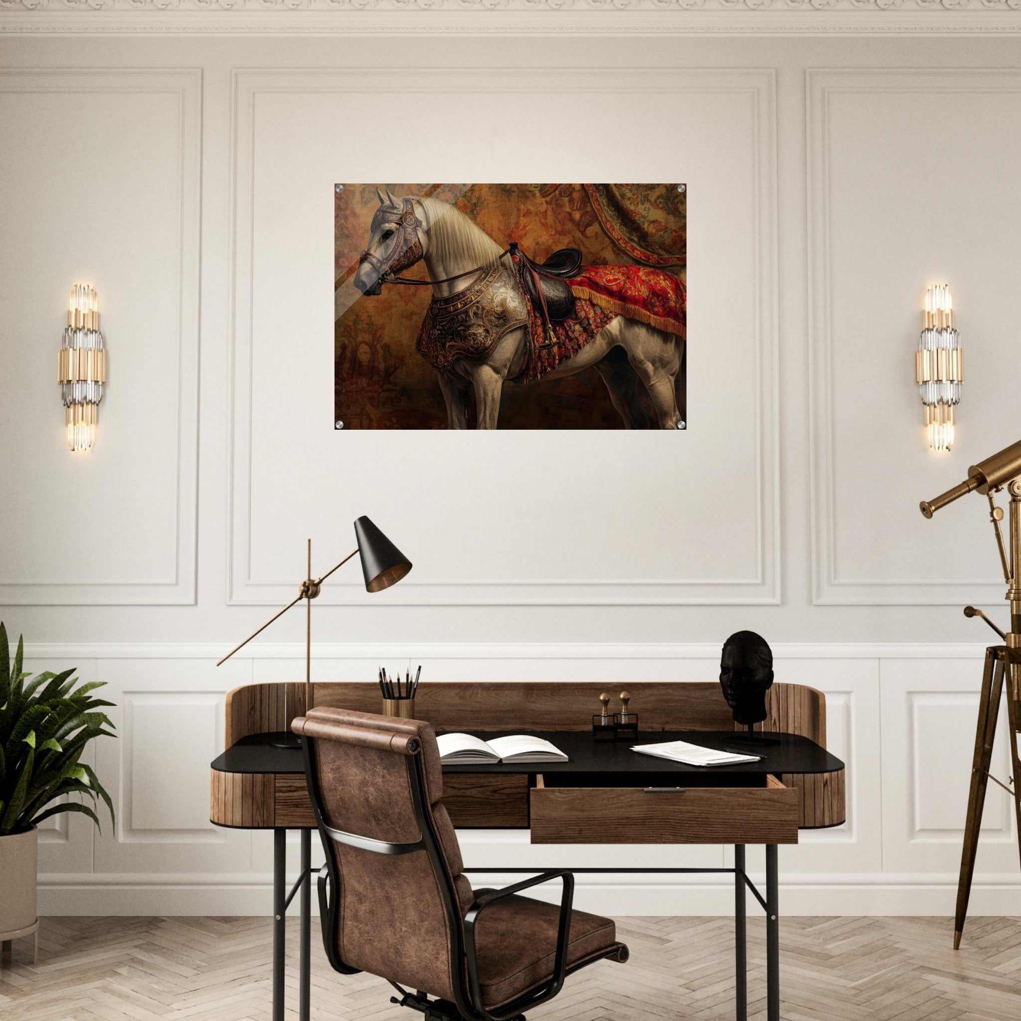 Acrylic Print Landscape - Renaissance Portrait of a Noble Horse A dignified 2 - Shop Ai Art WebShop - Digital Art online Store