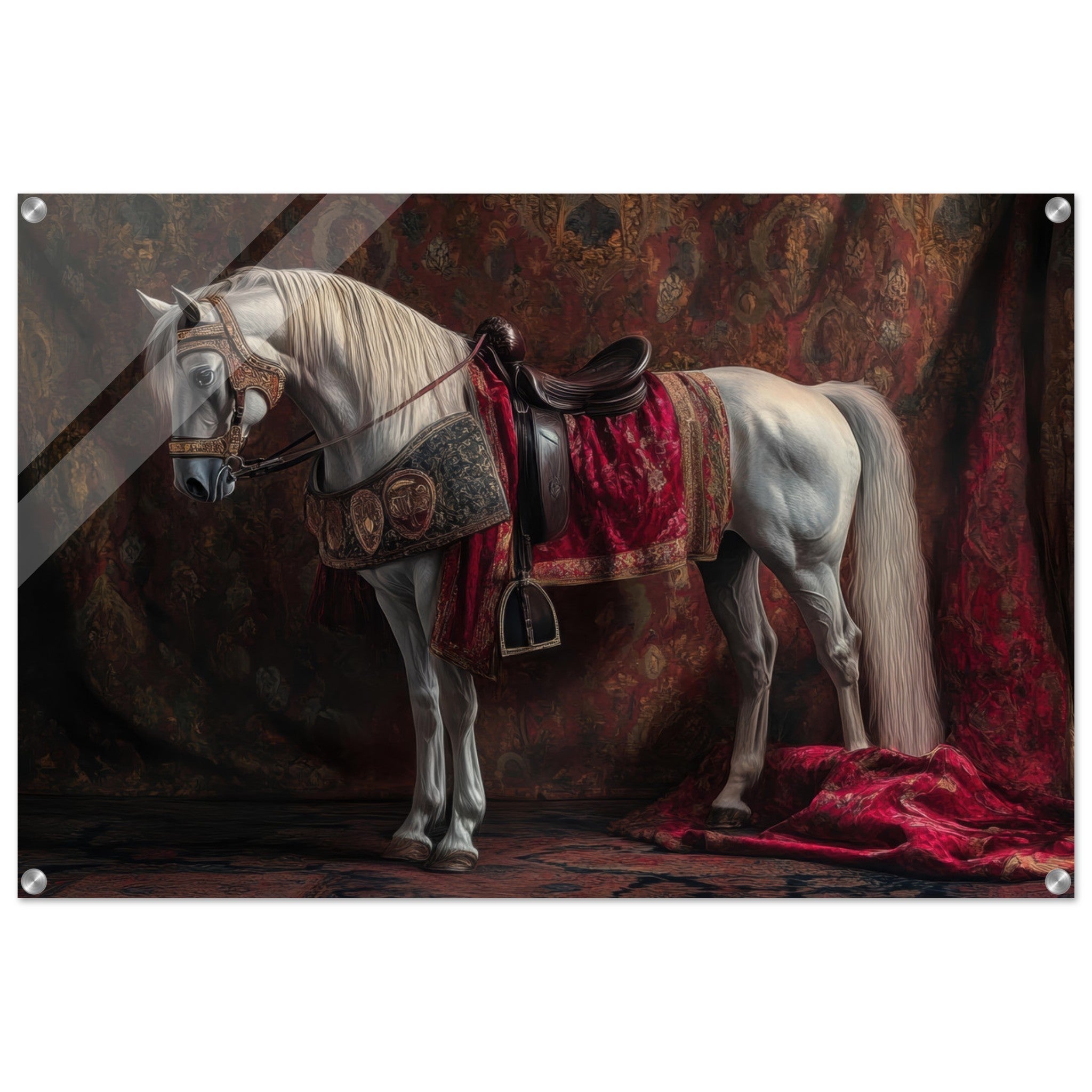 Acrylic Print Landscape - Renaissance Portrait of a Noble Horse A dignified 4 - Shop Ai Art WebShop - Digital Art online Store