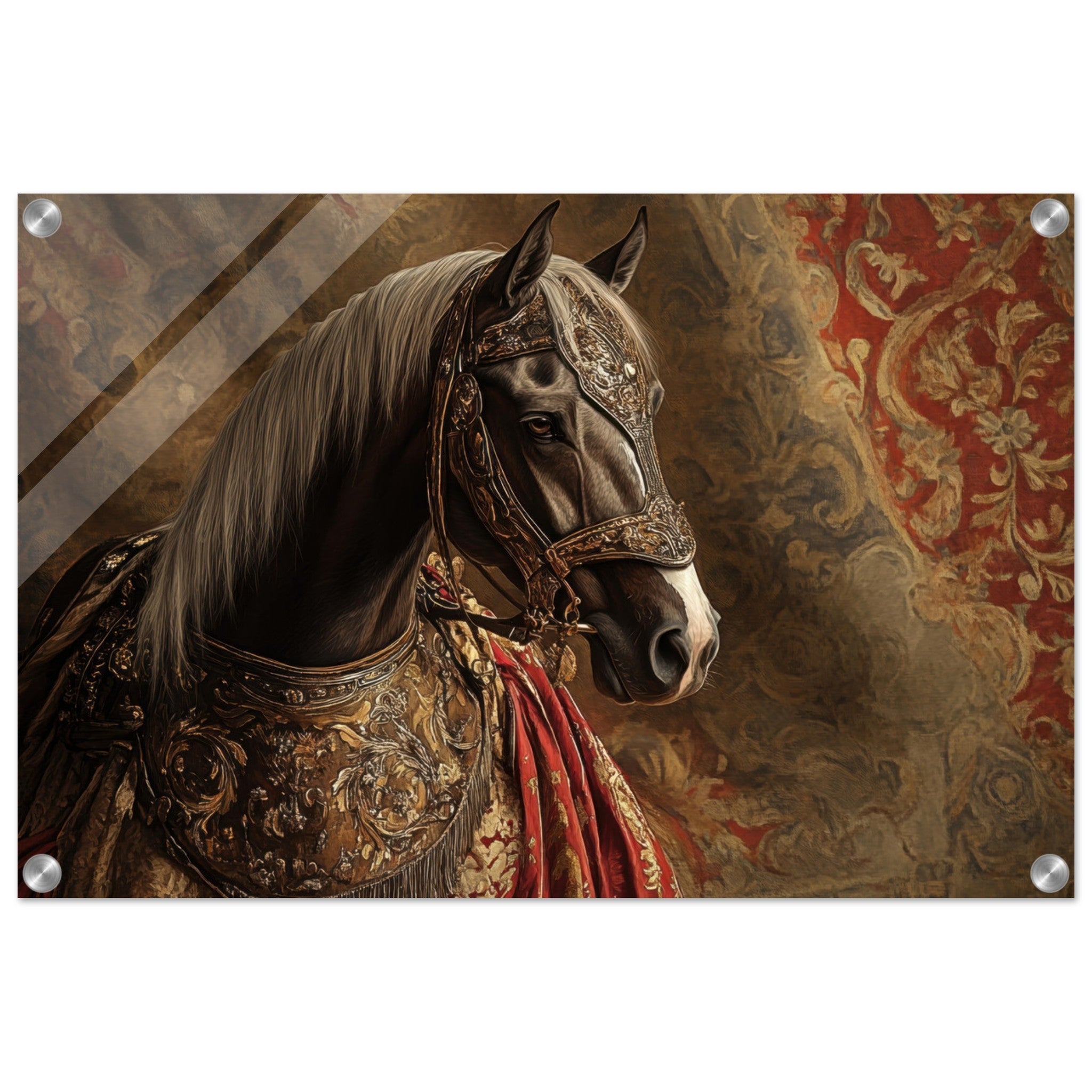 Acrylic Print Landscape - Renaissance Portrait of a Noble Horse A dignified - Shop Ai Art WebShop - Digital Art online Store