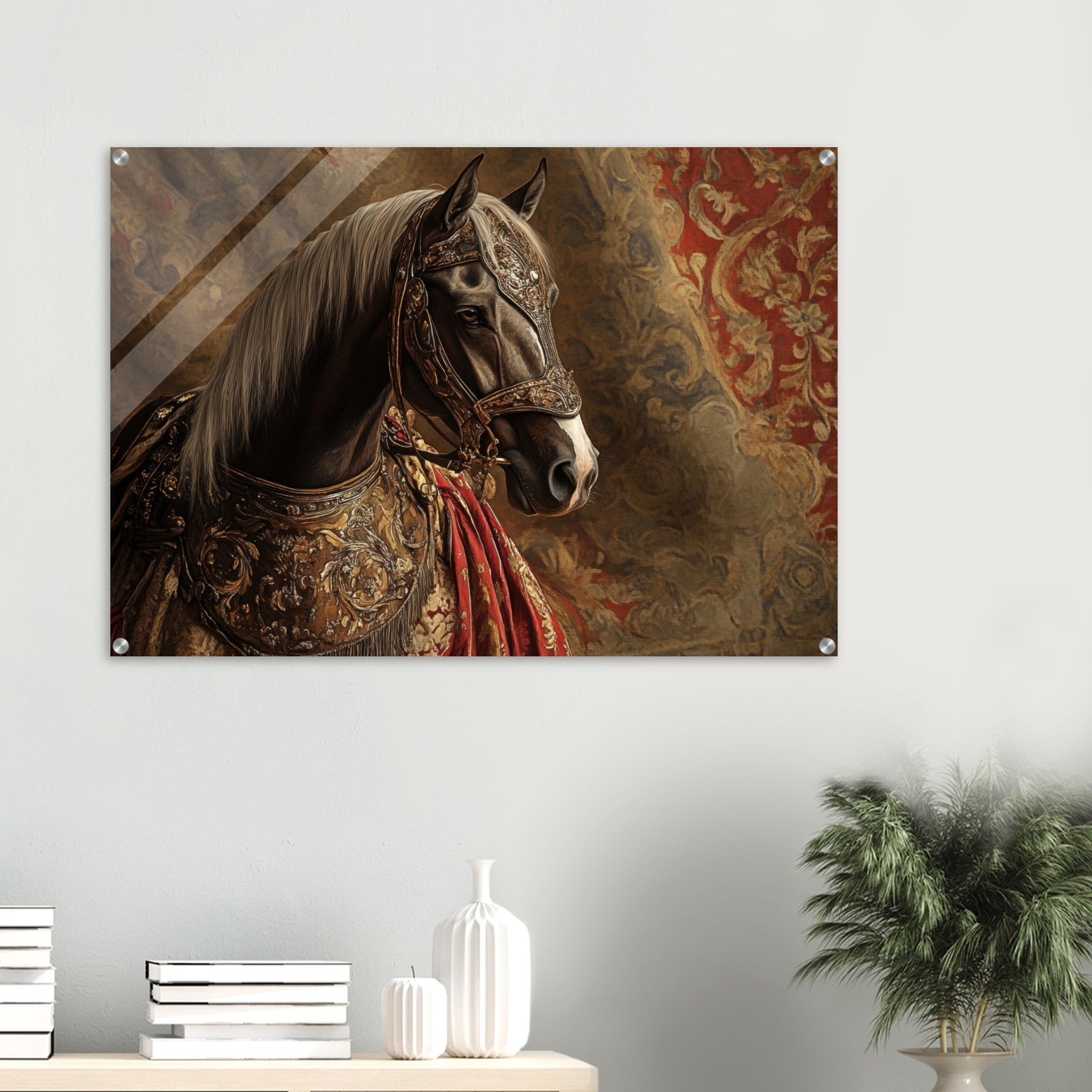 Acrylic Print Landscape - Renaissance Portrait of a Noble Horse A dignified - Shop Ai Art WebShop - Digital Art online Store