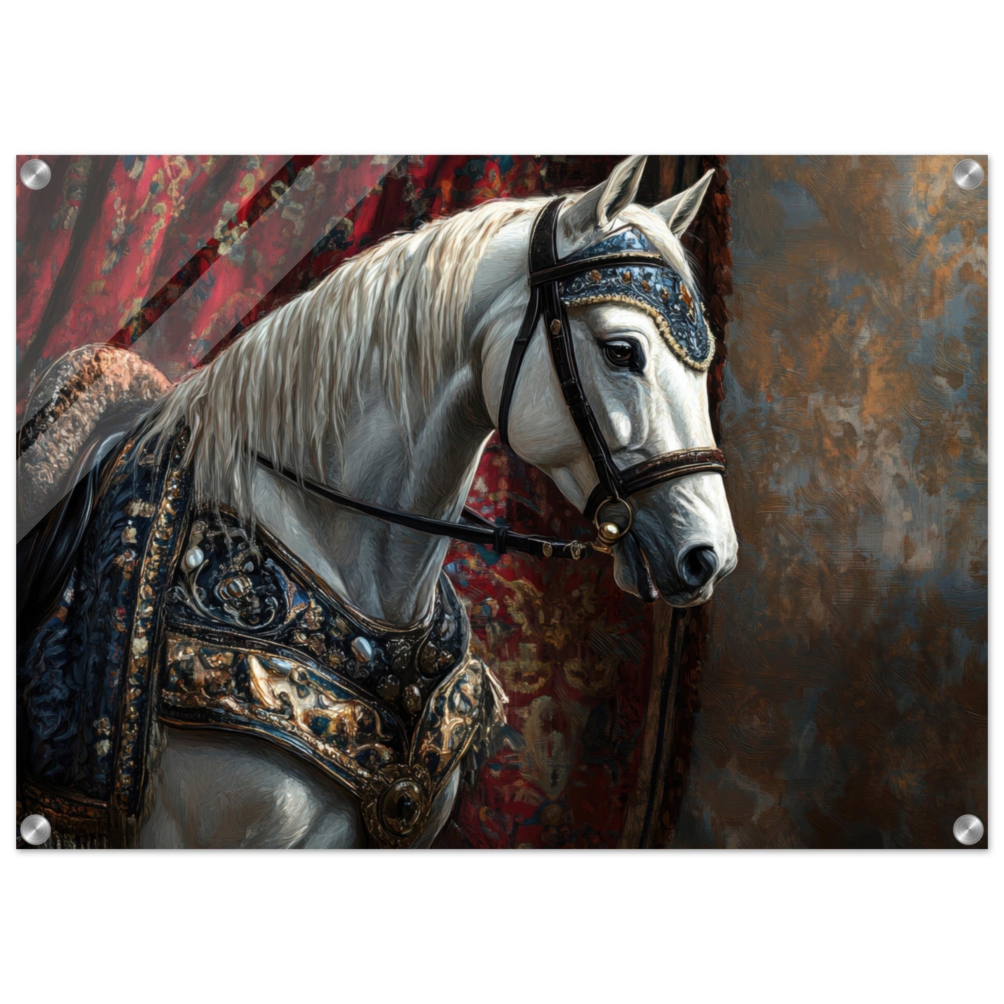 Acrylic Print Landscape - Renaissance Portrait of a Noble Horse A dignified 6 - Shop Ai Art WebShop - Digital Art online Store