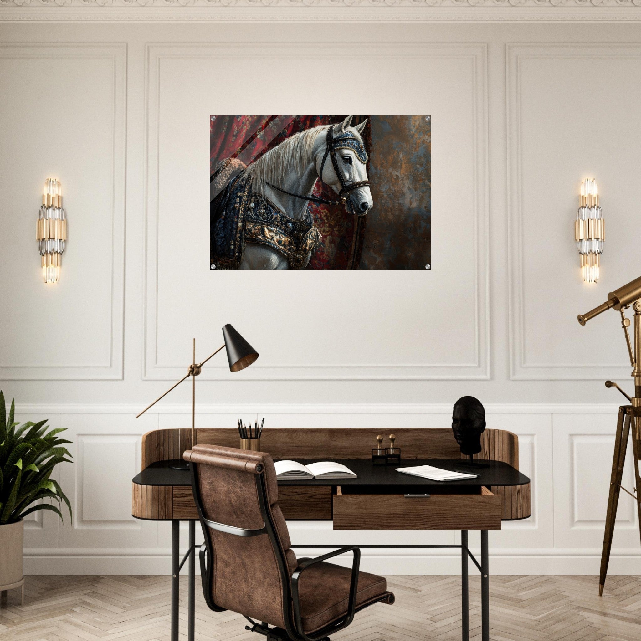 Acrylic Print Landscape - Renaissance Portrait of a Noble Horse A dignified 6 - Shop Ai Art WebShop - Digital Art online Store