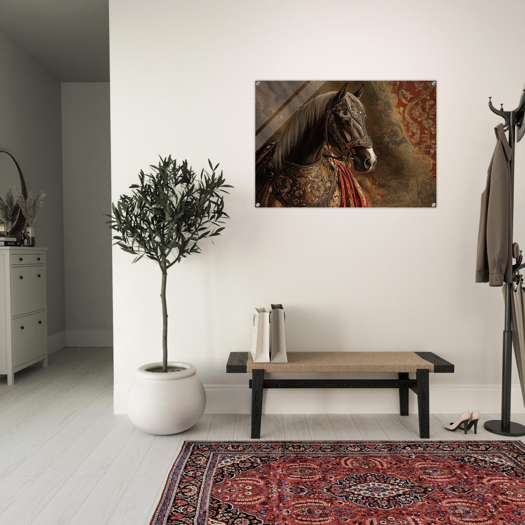 Acrylic Print Landscape - Renaissance Portrait of a Noble Horse A dignified - Shop Ai Art WebShop - Digital Art online Store