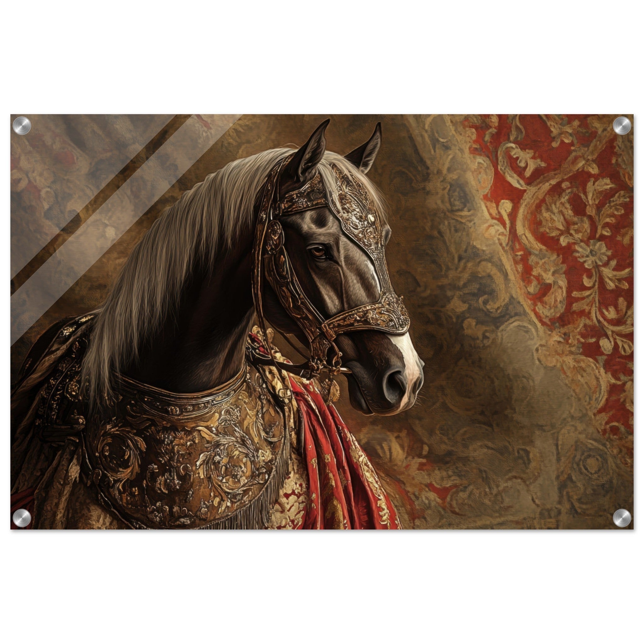Acrylic Print Landscape - Renaissance Portrait of a Noble Horse A dignified - Shop Ai Art WebShop - Digital Art online Store