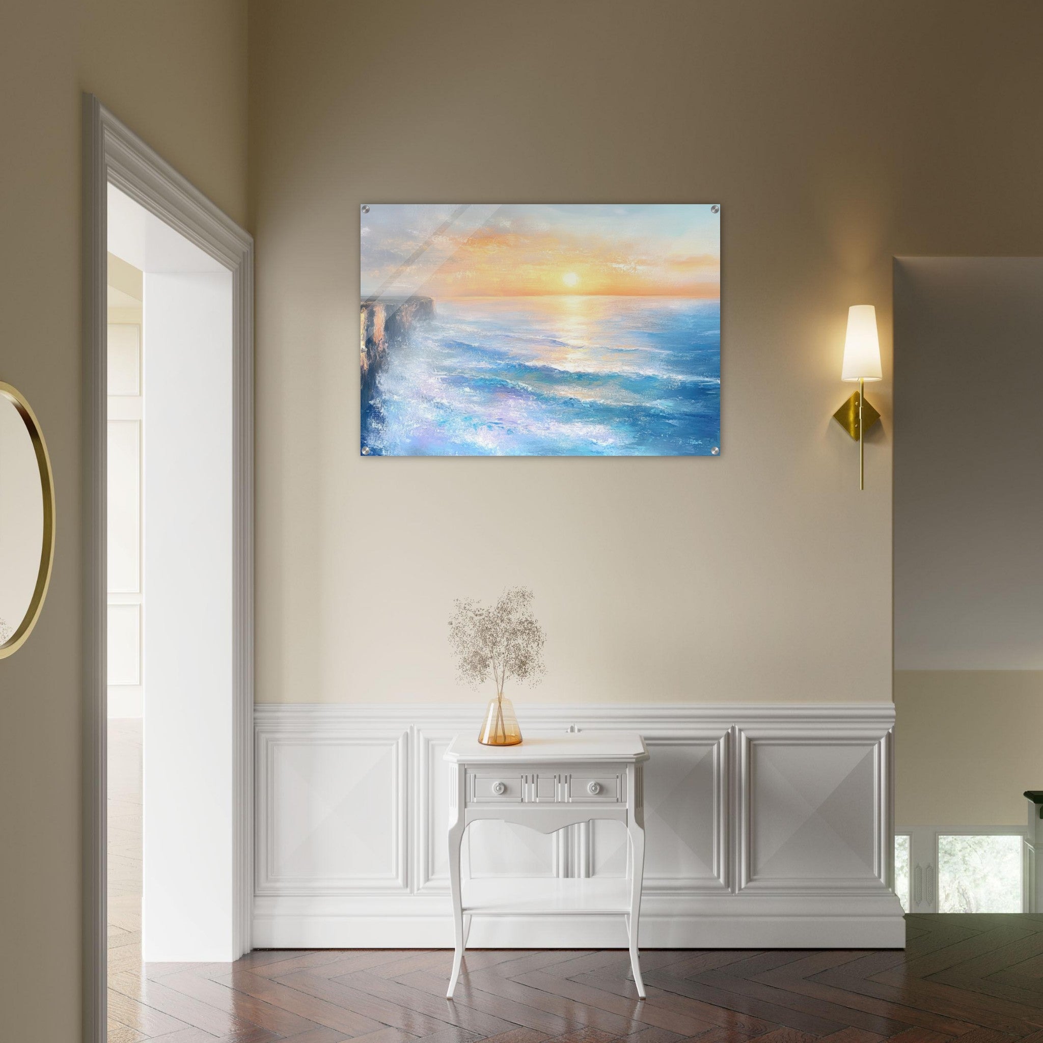 Acrylic Print Landscape - Seaside Cliff at Sunrise A breathtaking Empress - Shop Ai Art WebShop - Digital Art online Store