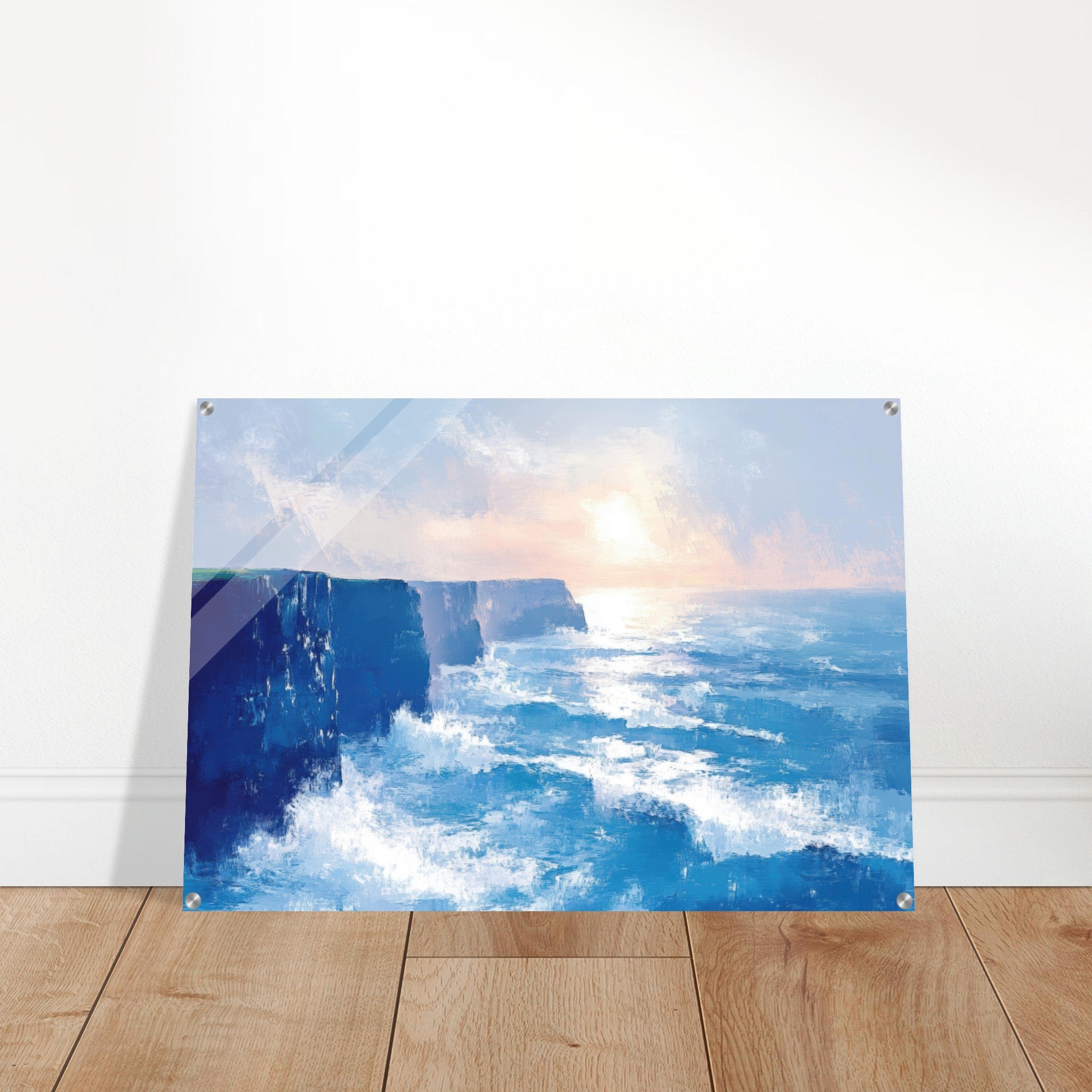 Acrylic Print Landscape - Seaside Cliff at Sunrise A breathtaking Empress 2 - Shop Ai Art WebShop - Digital Art online Store