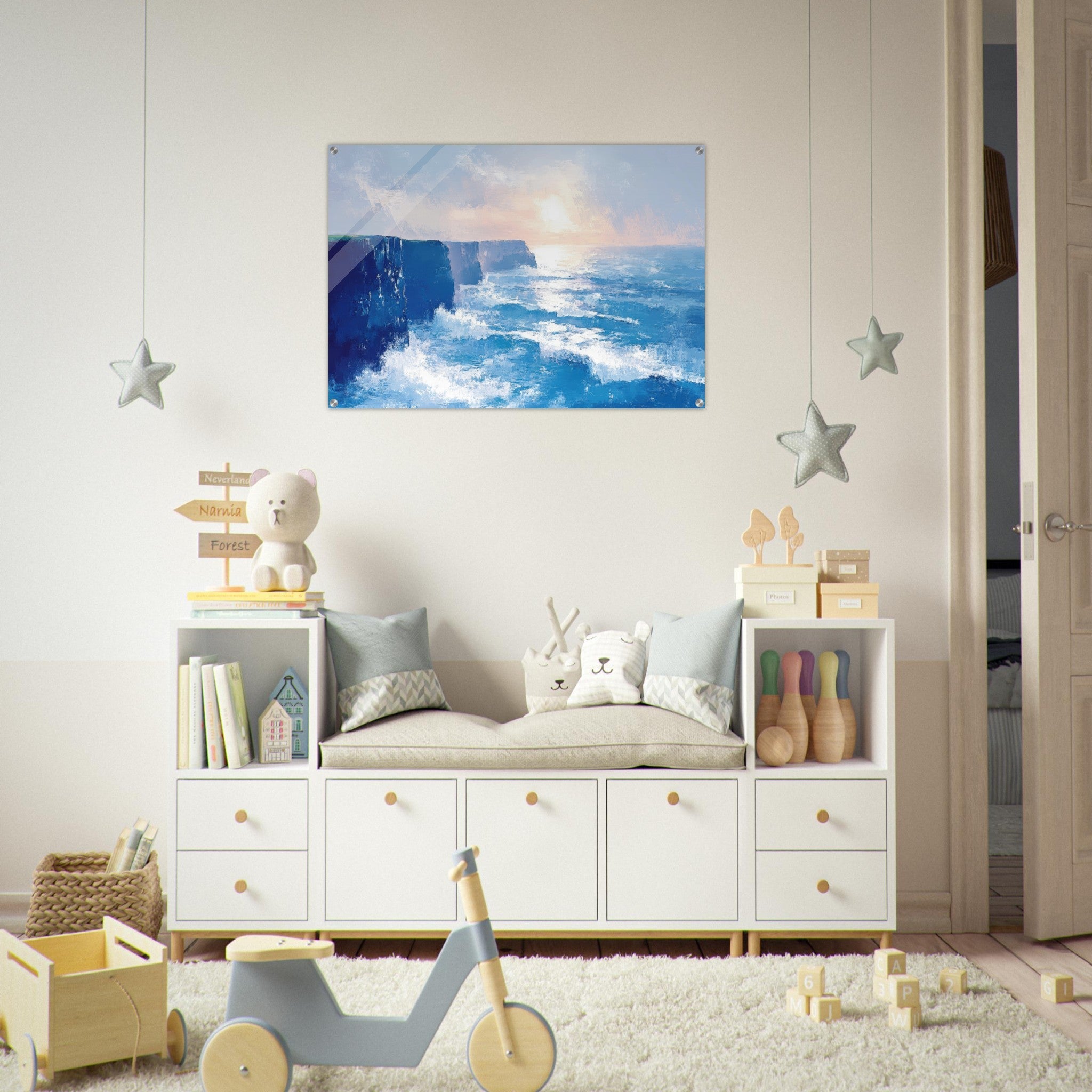 Acrylic Print Landscape - Seaside Cliff at Sunrise A breathtaking Empress 2 - Shop Ai Art WebShop - Digital Art online Store