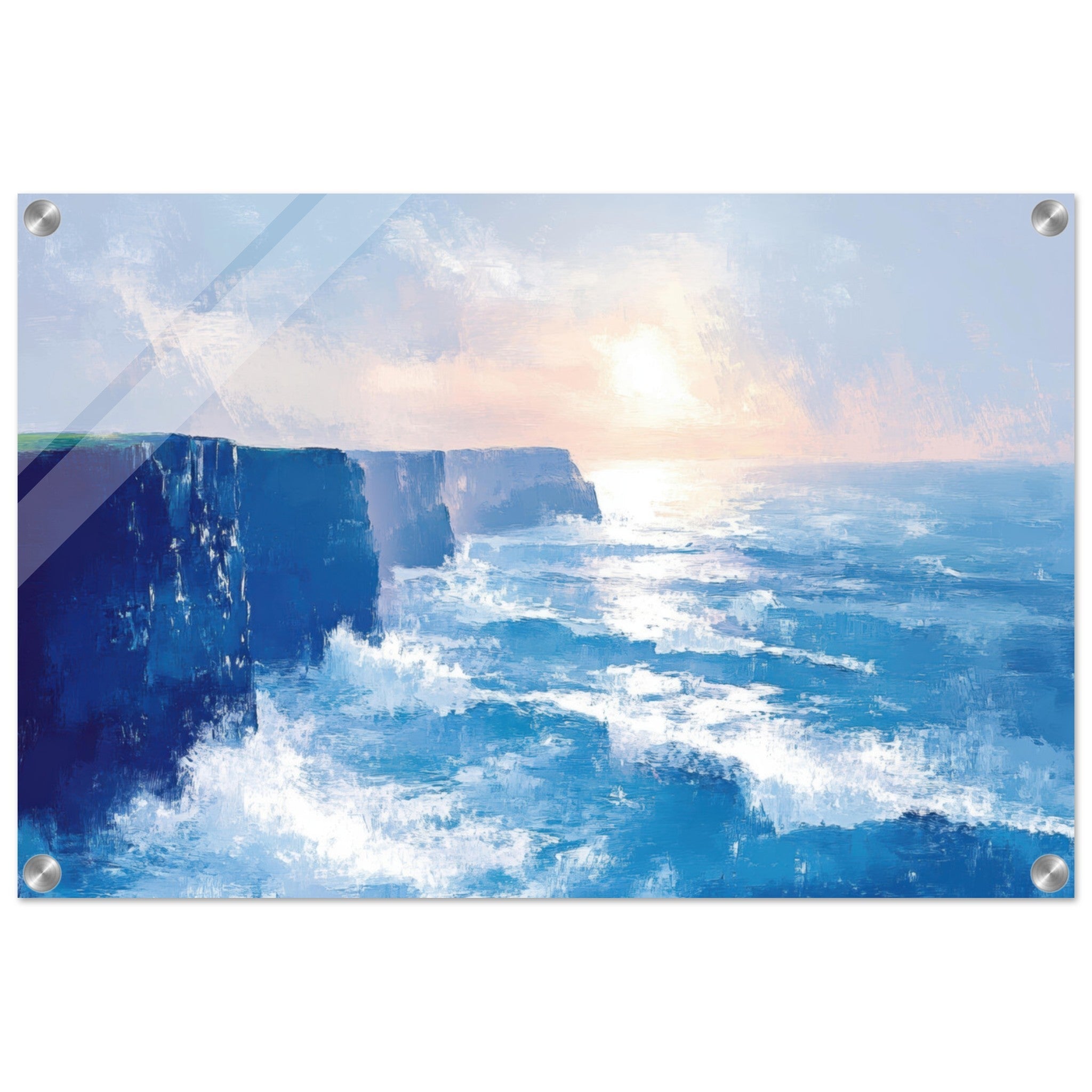 Acrylic Print Landscape - Seaside Cliff at Sunrise A breathtaking Empress 2 - Shop Ai Art WebShop - Digital Art online Store