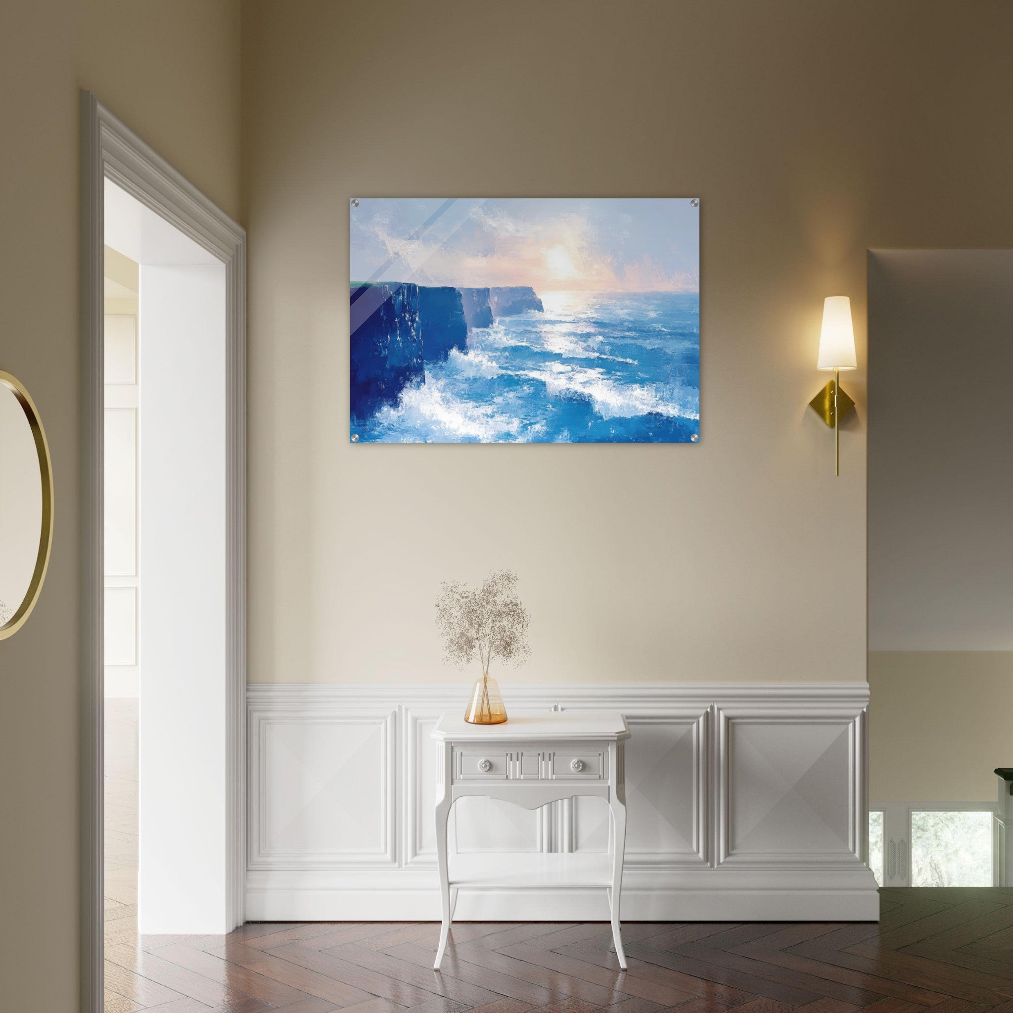 Acrylic Print Landscape - Seaside Cliff at Sunrise A breathtaking Empress 2 - Shop Ai Art WebShop - Digital Art online Store