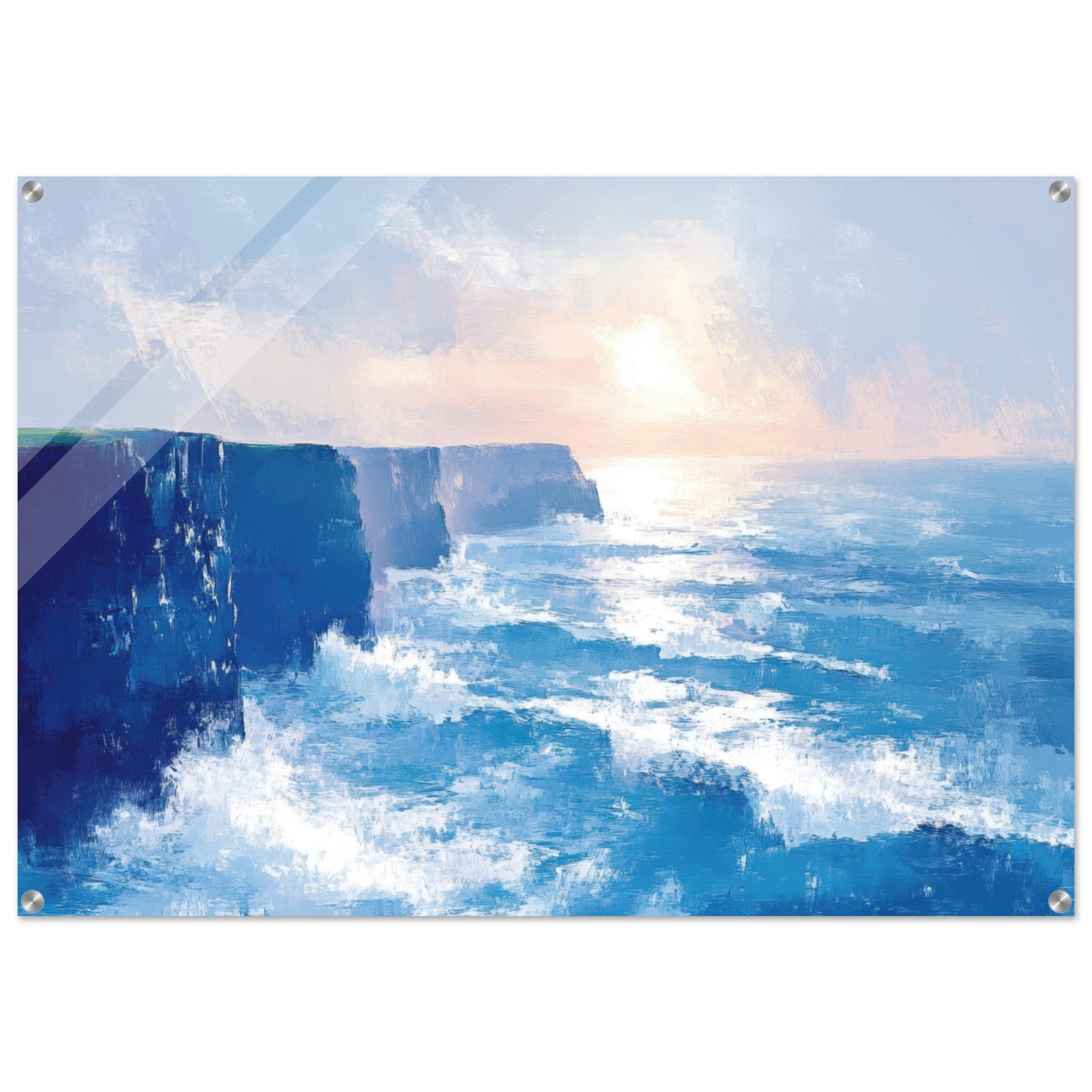 Acrylic Print Landscape - Seaside Cliff at Sunrise A breathtaking Empress 2 - Shop Ai Art WebShop - Digital Art online Store