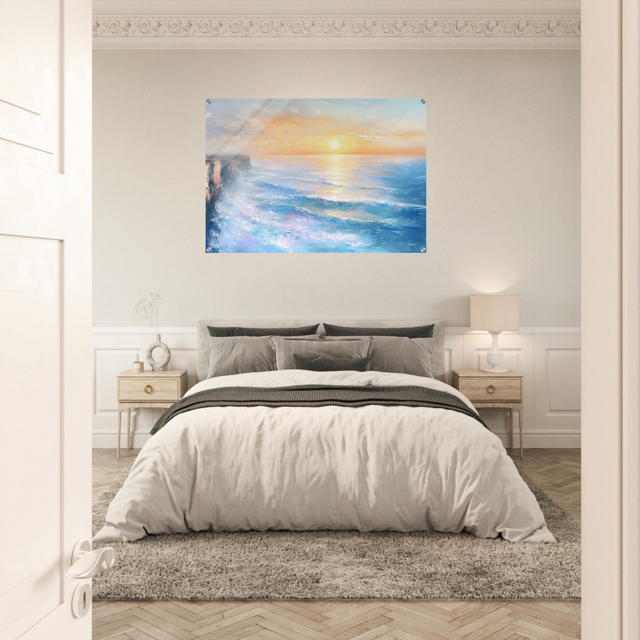 Acrylic Print Landscape - Seaside Cliff at Sunrise A breathtaking Empress - Shop Ai Art WebShop - Digital Art online Store