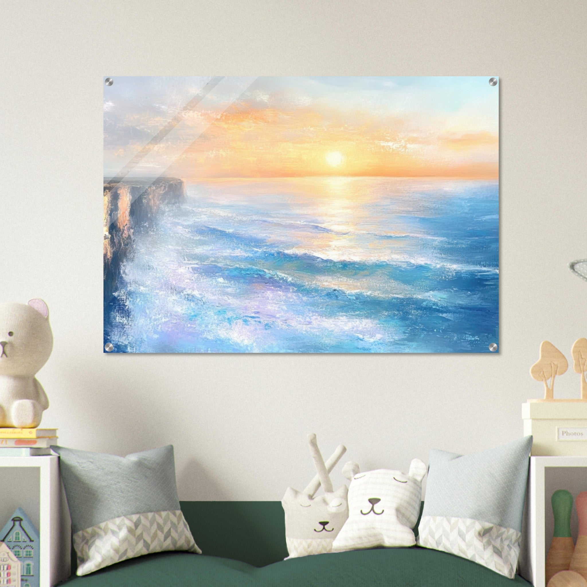 Acrylic Print Landscape - Seaside Cliff at Sunrise A breathtaking Empress - Shop Ai Art WebShop - Digital Art online Store