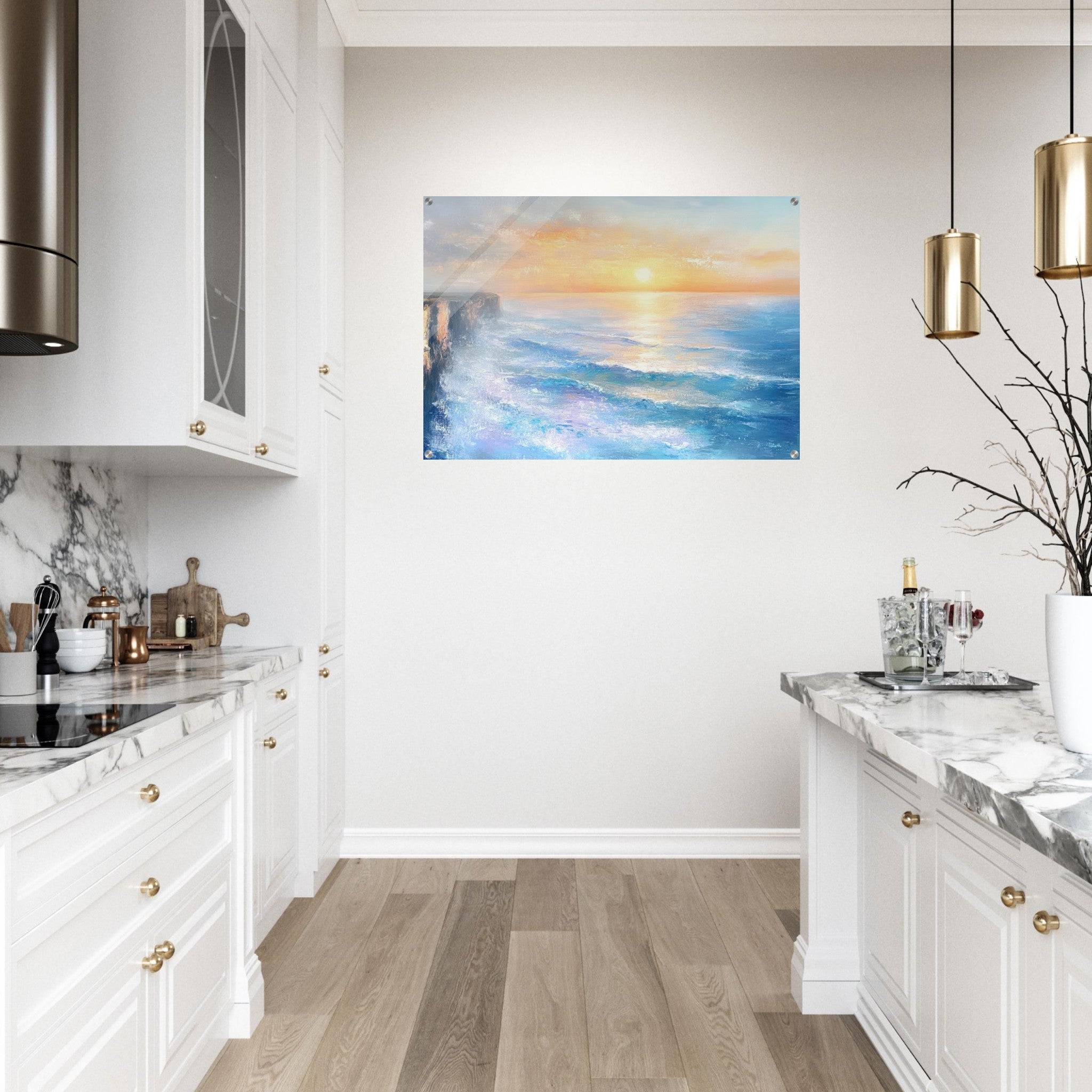 Acrylic Print Landscape - Seaside Cliff at Sunrise A breathtaking Empress - Shop Ai Art WebShop - Digital Art online Store