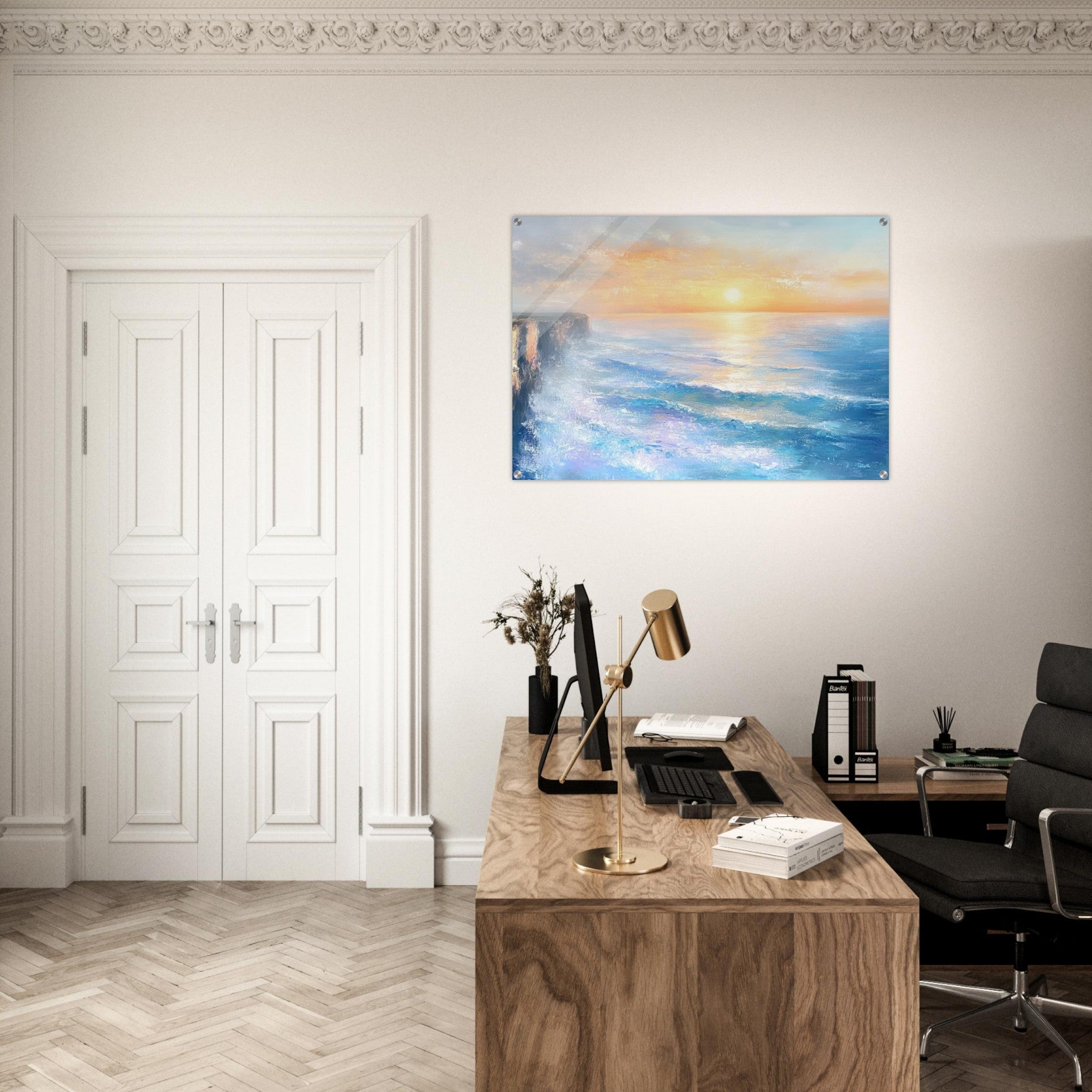 Acrylic Print Landscape - Seaside Cliff at Sunrise A breathtaking Empress - Shop Ai Art WebShop - Digital Art online Store