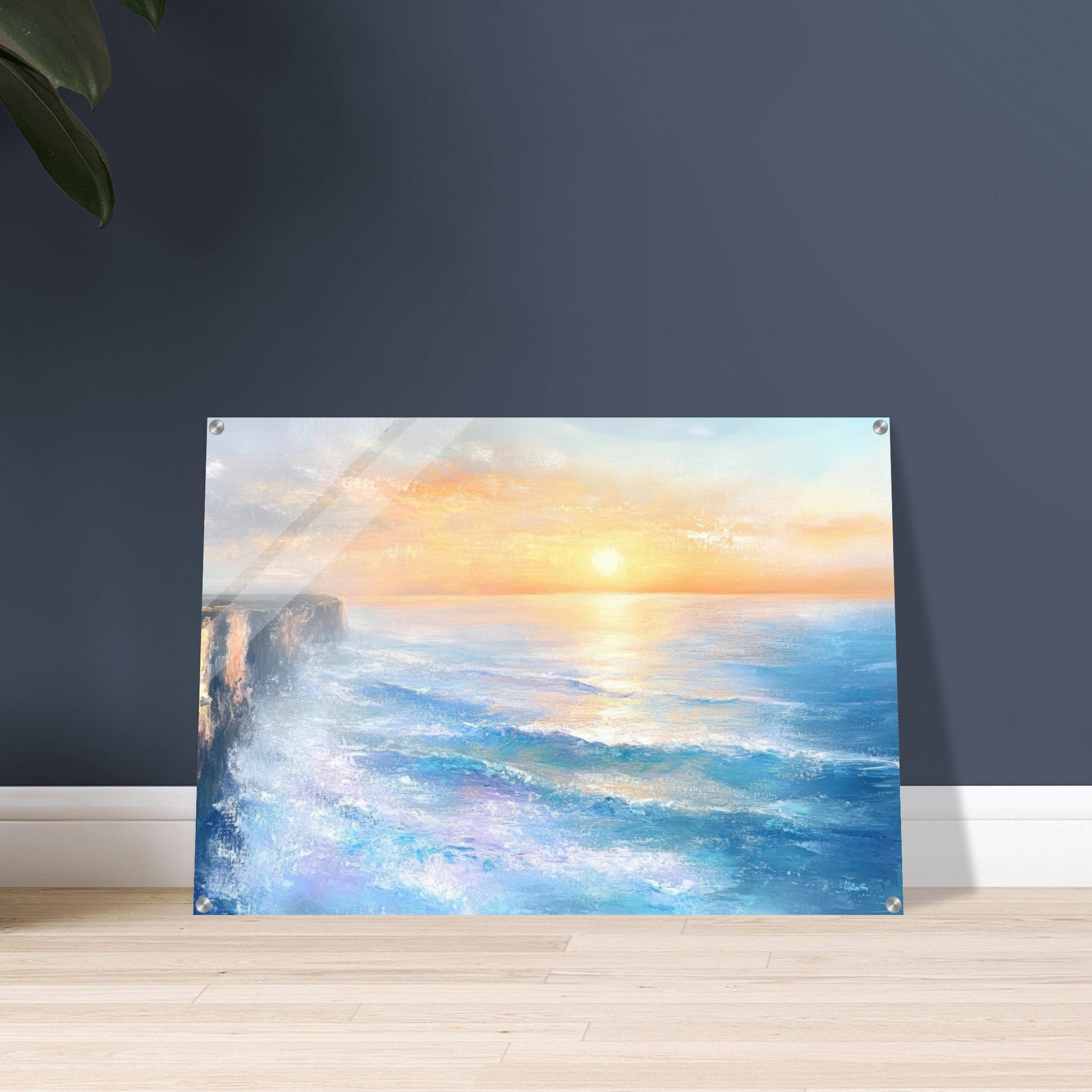 Acrylic Print Landscape - Seaside Cliff at Sunrise A breathtaking Empress - Shop Ai Art WebShop - Digital Art online Store