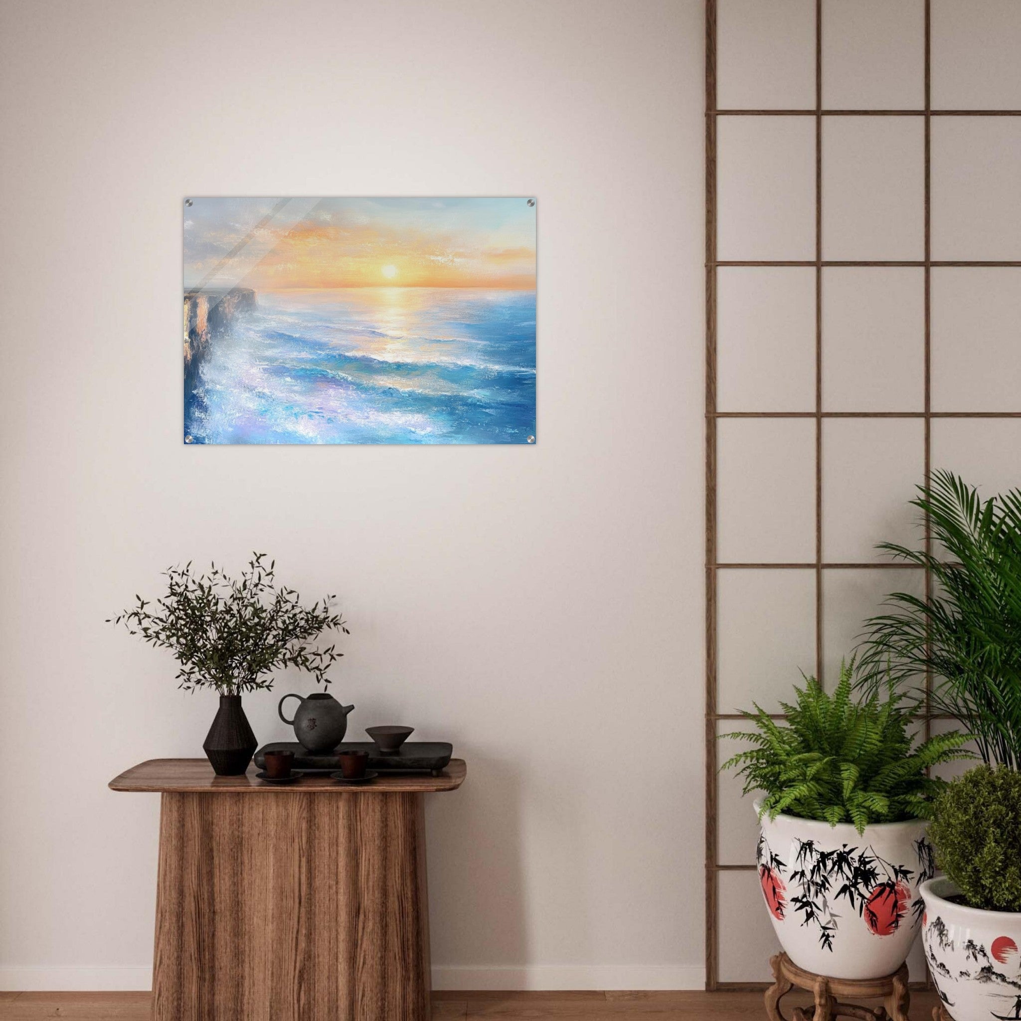 Acrylic Print Landscape - Seaside Cliff at Sunrise A breathtaking Empress - Shop Ai Art WebShop - Digital Art online Store