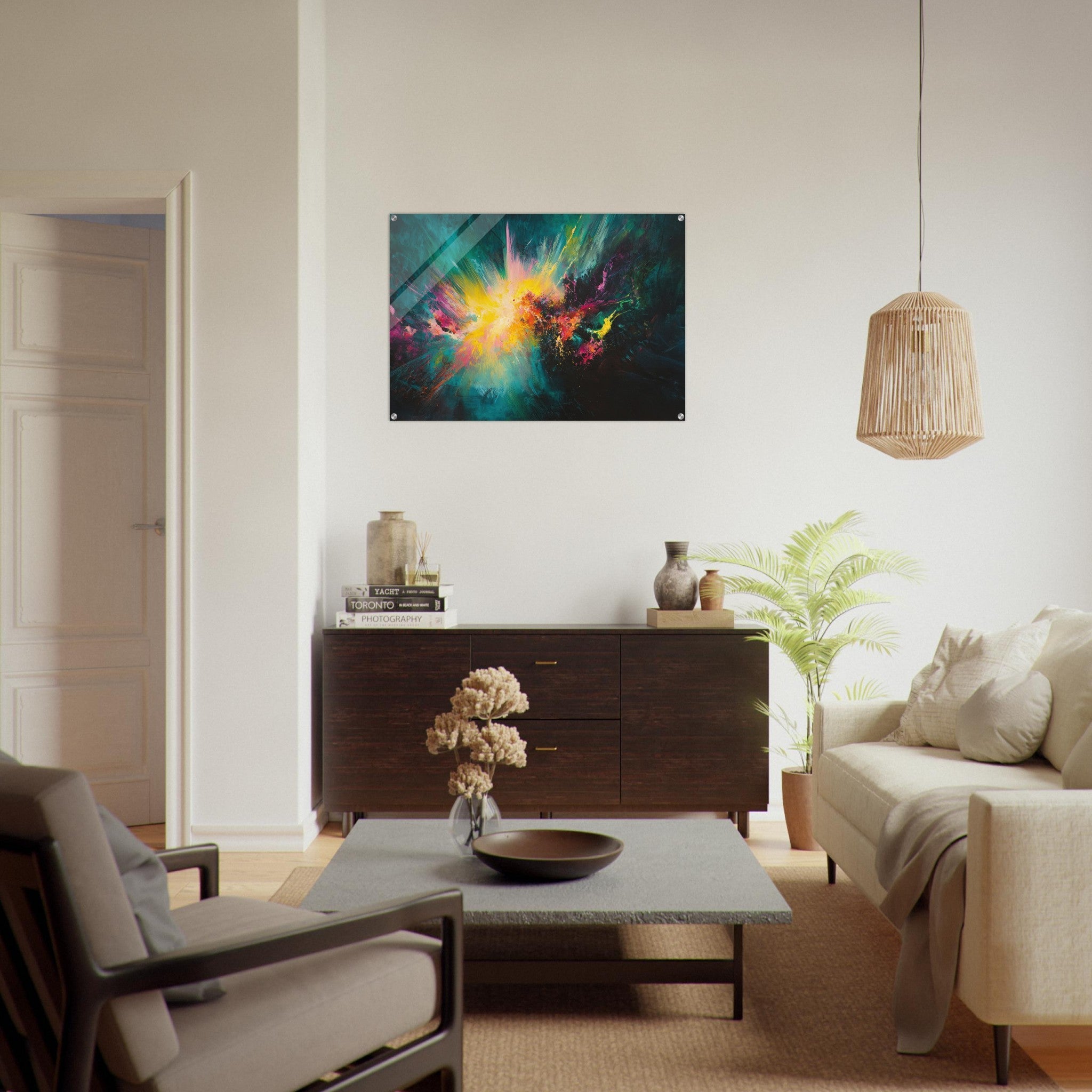 Acrylic Print Landscape - Spectral Dissonance Razor - sharp angular forms - Shop Ai Art WebShop - Digital Art online Store