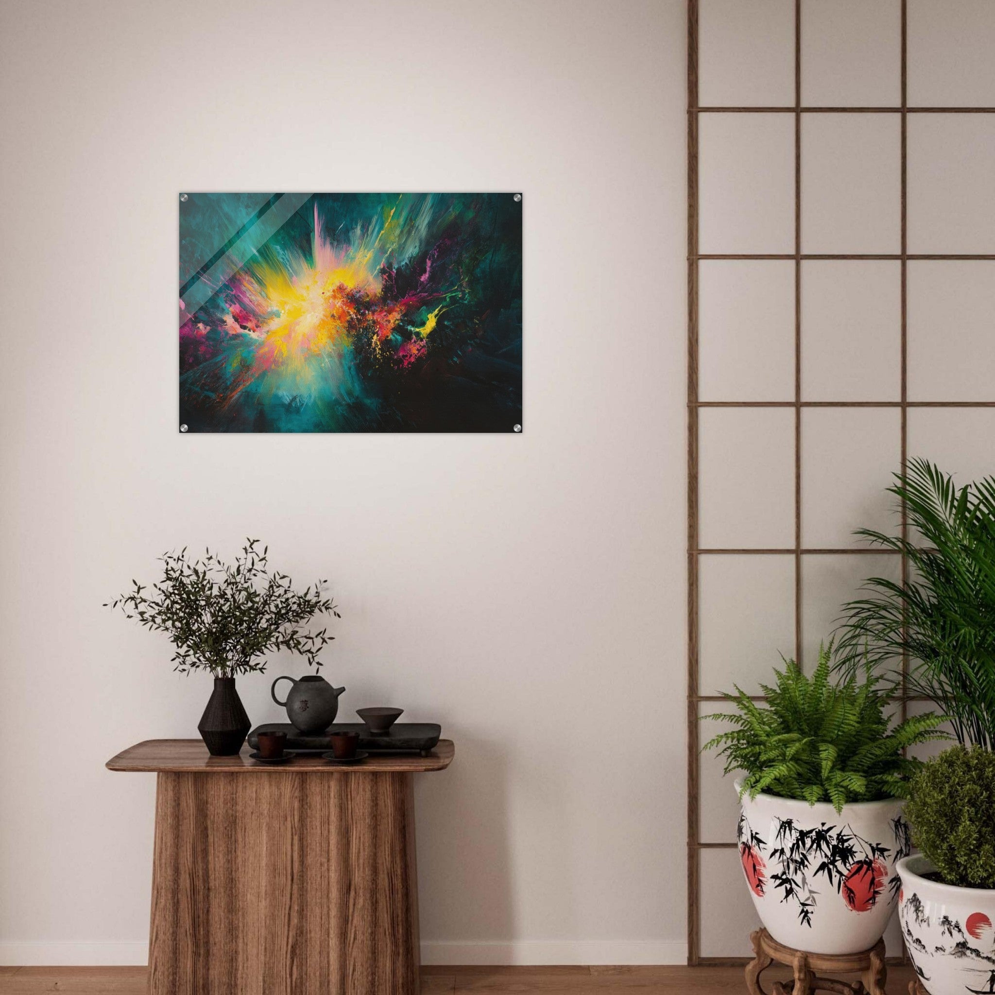 Acrylic Print Landscape - Spectral Dissonance Razor - sharp angular forms - Shop Ai Art WebShop - Digital Art online Store