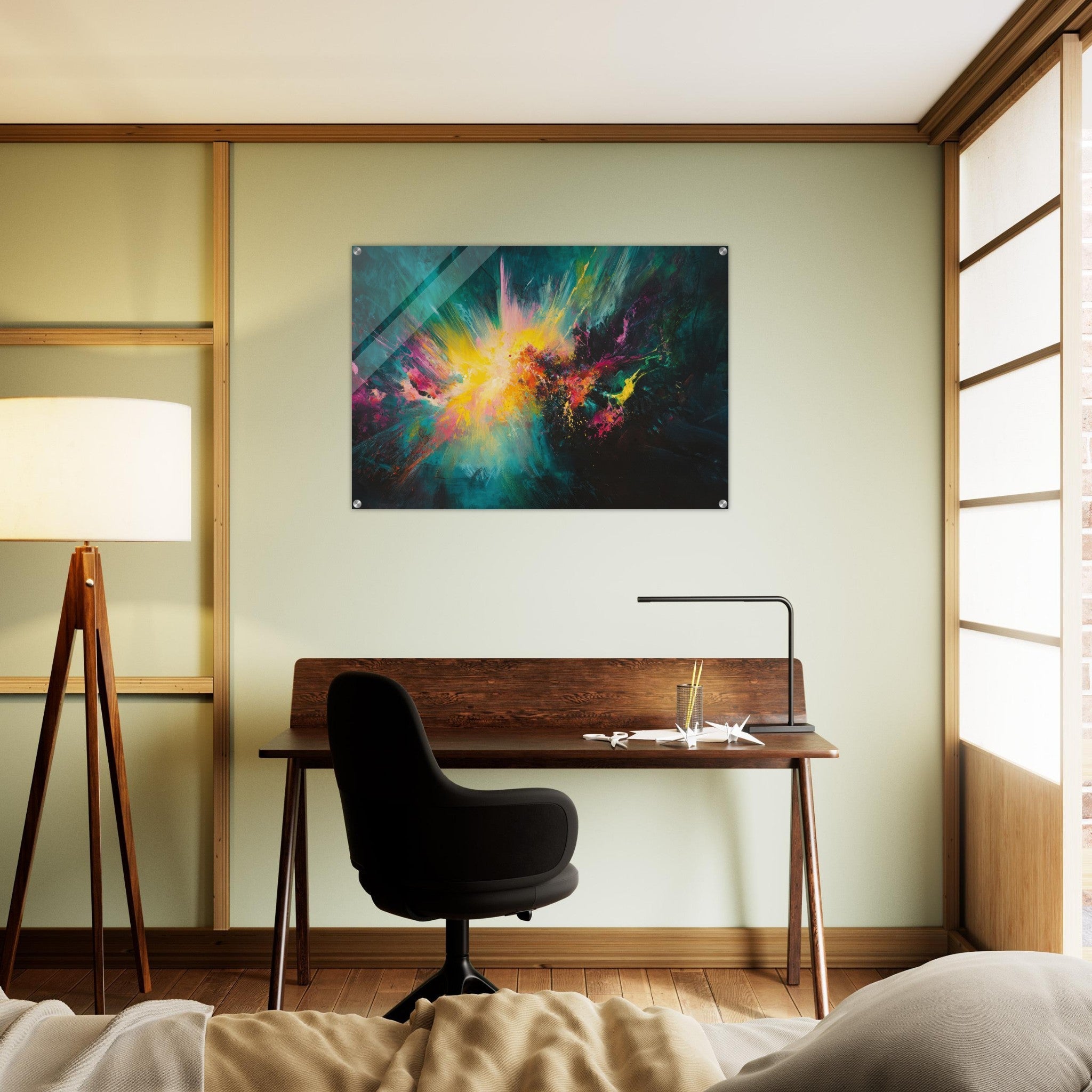 Acrylic Print Landscape - Spectral Dissonance Razor - sharp angular forms - Shop Ai Art WebShop - Digital Art online Store