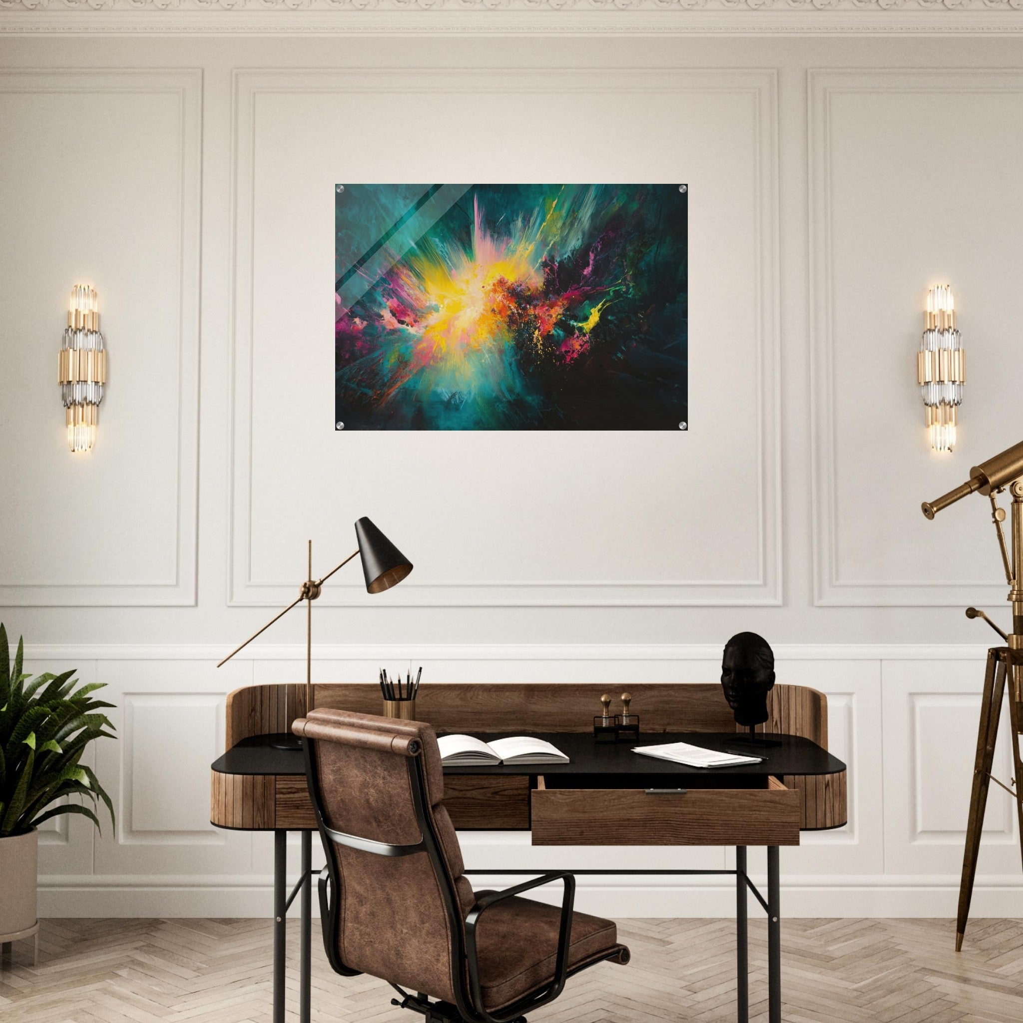 Acrylic Print Landscape - Spectral Dissonance Razor - sharp angular forms - Shop Ai Art WebShop - Digital Art online Store