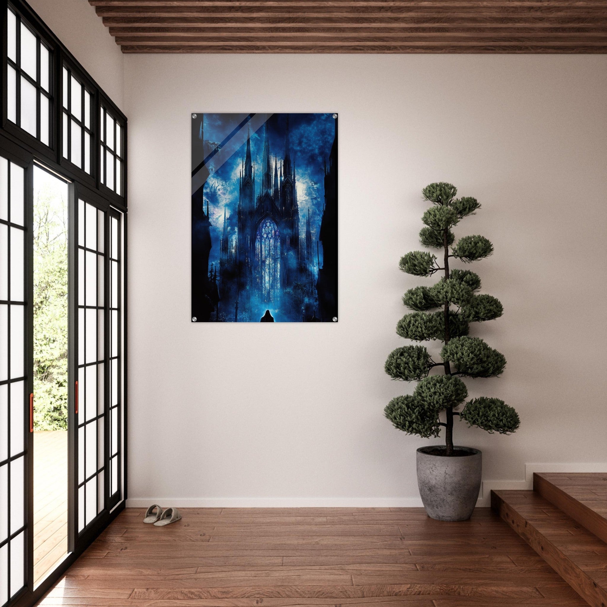 Acrylic Print Portrait - Gothic Cathedral of Lost Magic A haunting Gothic - Shop Ai Art WebShop - Digital Art online Store
