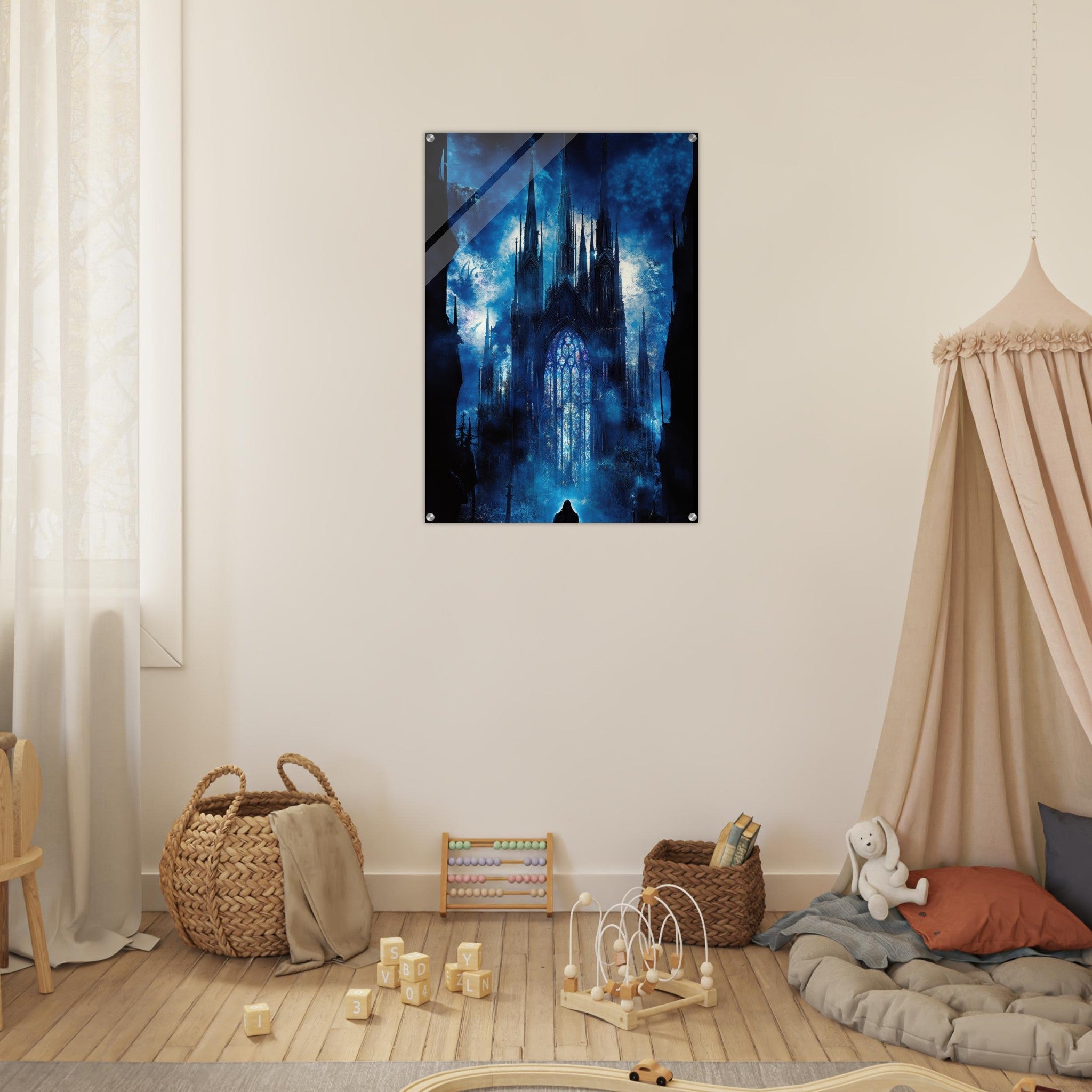 Acrylic Print Portrait - Gothic Cathedral of Lost Magic A haunting Gothic - Shop Ai Art WebShop - Digital Art online Store