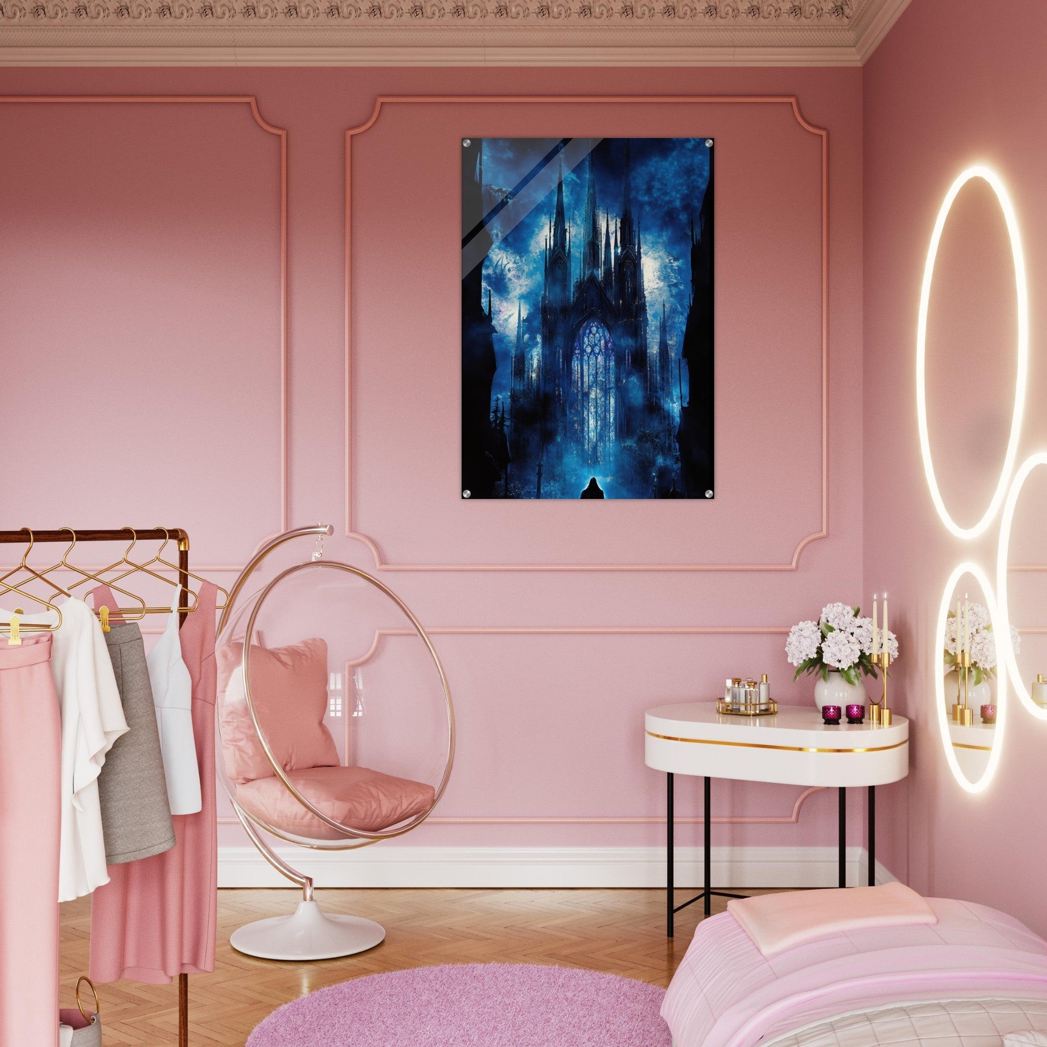 Acrylic Print Portrait - Gothic Cathedral of Lost Magic A haunting Gothic - Shop Ai Art WebShop - Digital Art online Store