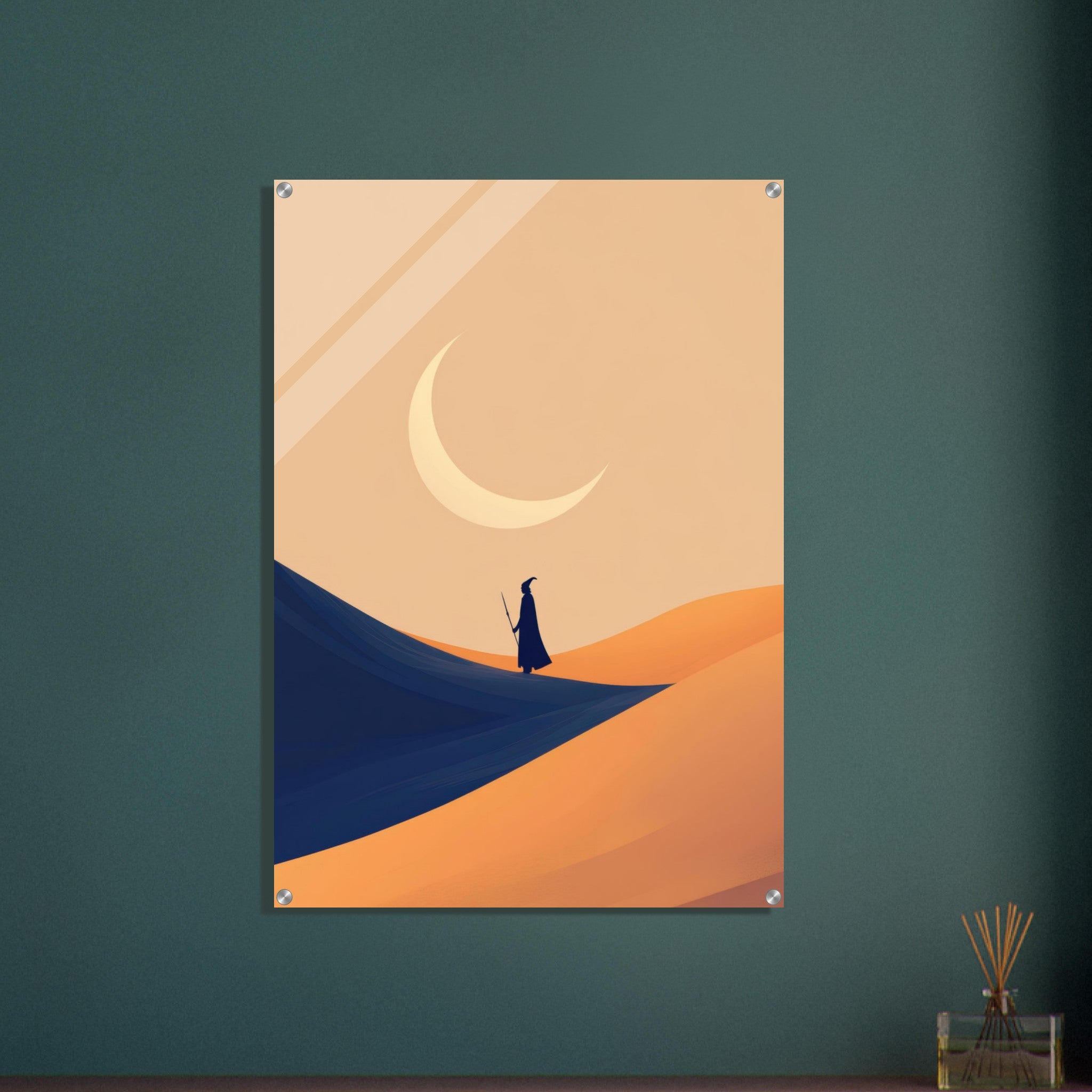 Acrylic Print Portrait - Minimalist Magical Landscape A sleek minimalist 3 - Shop Ai Art WebShop - Digital Art online Store