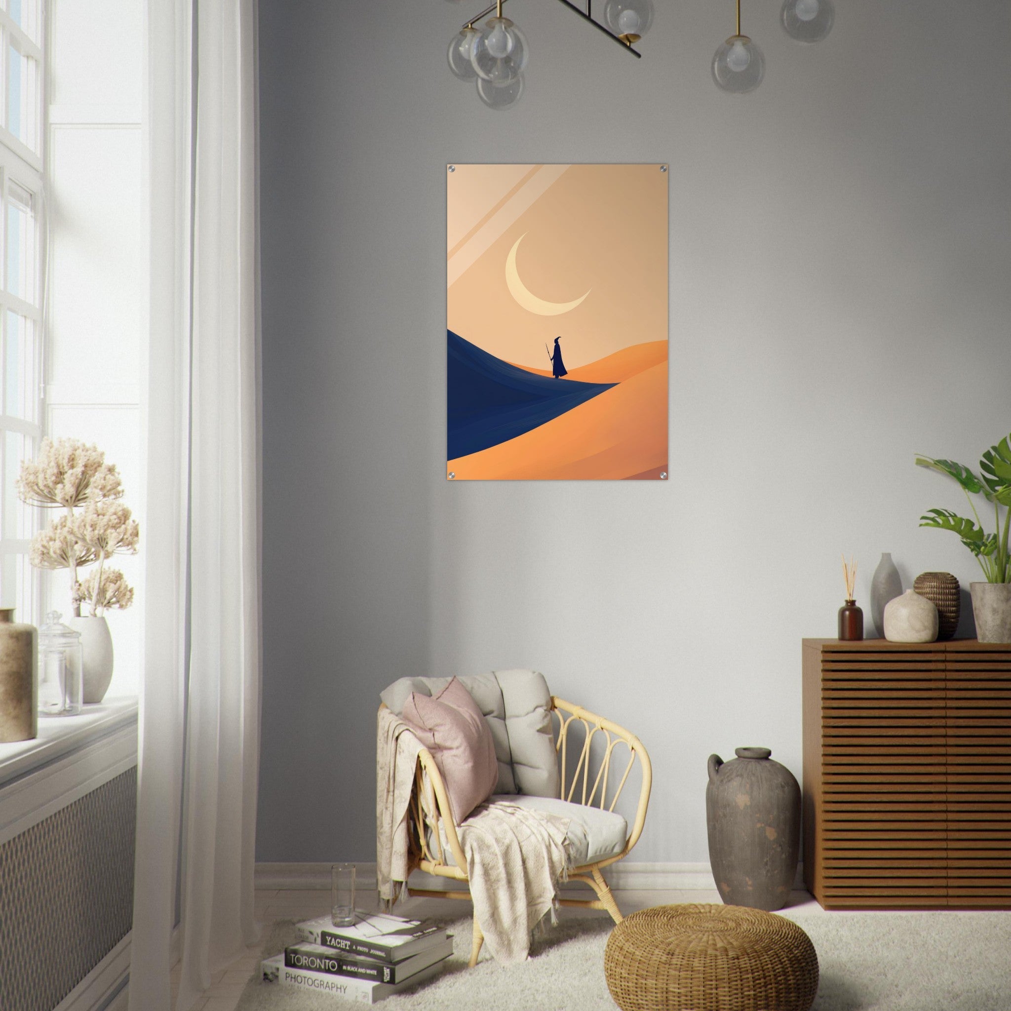 Acrylic Print Portrait - Minimalist Magical Landscape A sleek minimalist 3 - Shop Ai Art WebShop - Digital Art online Store