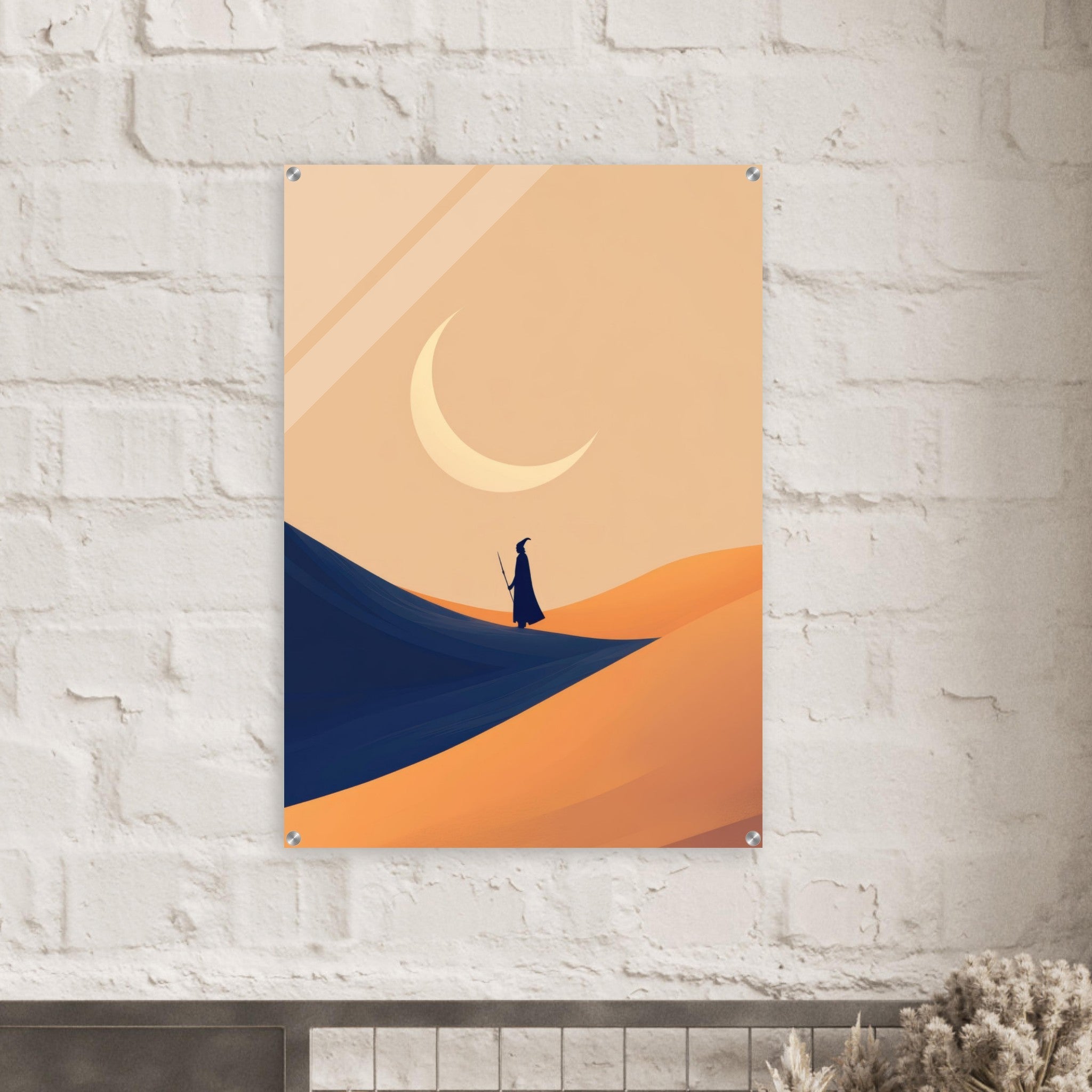 Acrylic Print Portrait - Minimalist Magical Landscape A sleek minimalist 3 - Shop Ai Art WebShop - Digital Art online Store