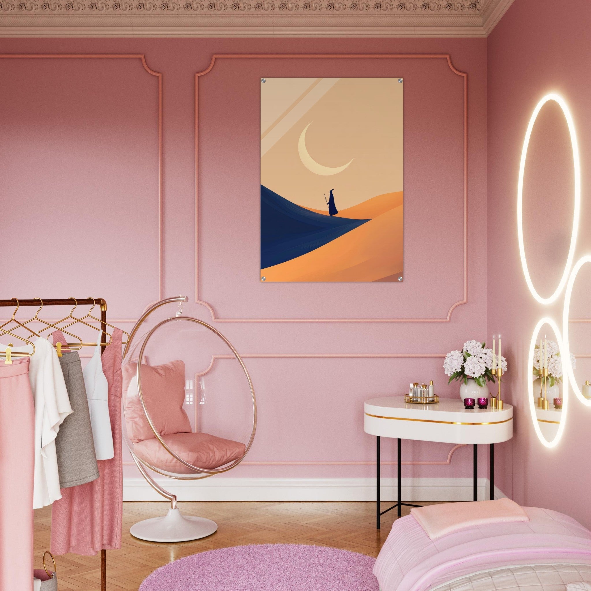 Acrylic Print Portrait - Minimalist Magical Landscape A sleek minimalist 3 - Shop Ai Art WebShop - Digital Art online Store