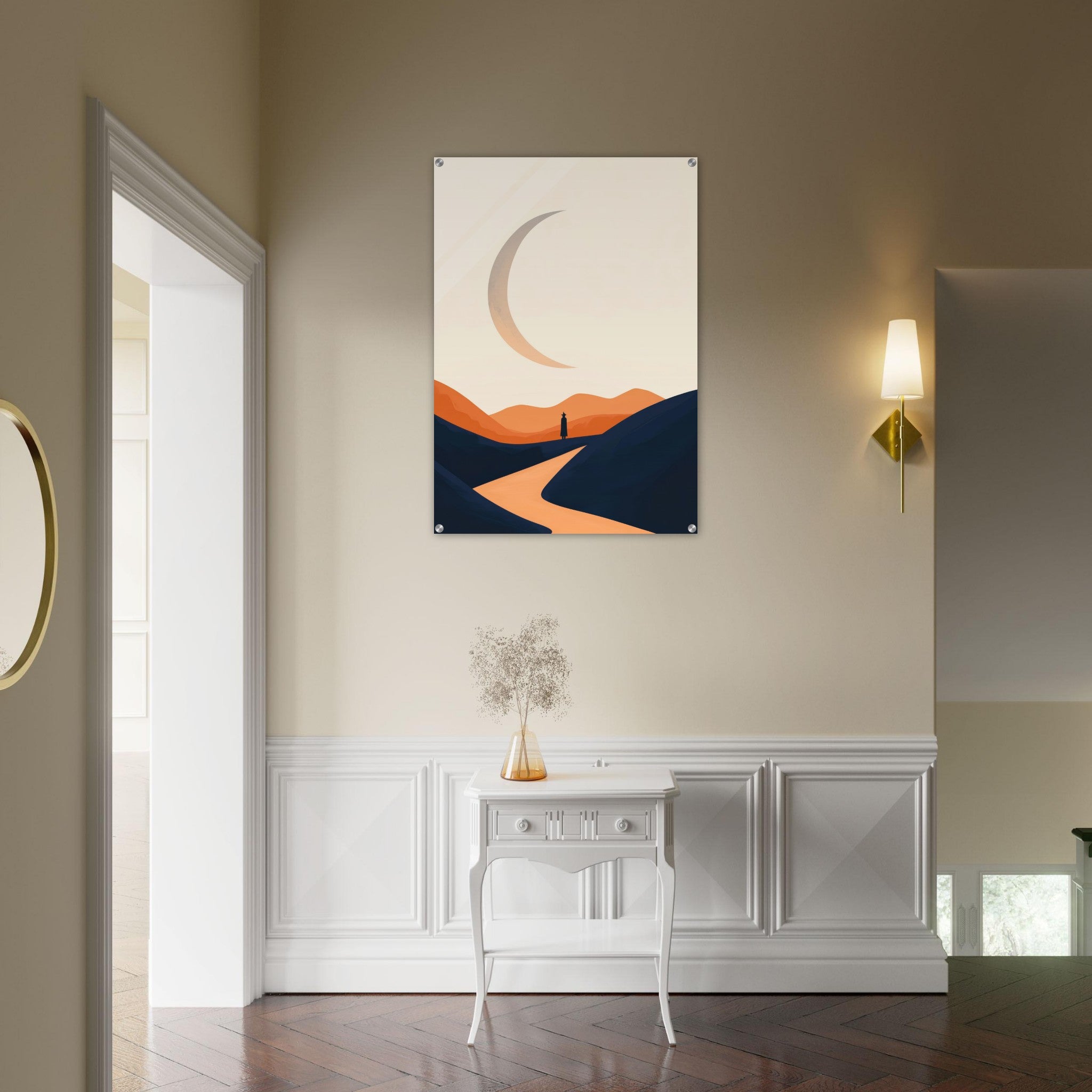 Acrylic Print Portrait - Minimalist Magical Landscape A sleek minimalist 4 - Shop Ai Art WebShop - Digital Art online Store