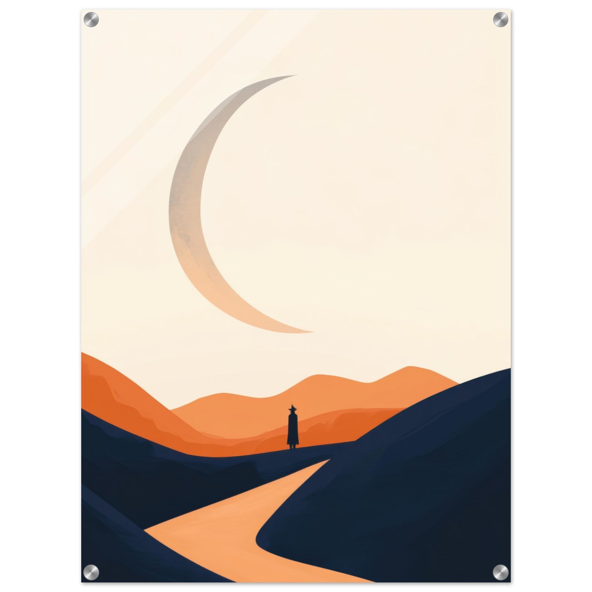 Acrylic Print Portrait - Minimalist Magical Landscape A sleek minimalist 4 - Shop Ai Art WebShop - Digital Art online Store