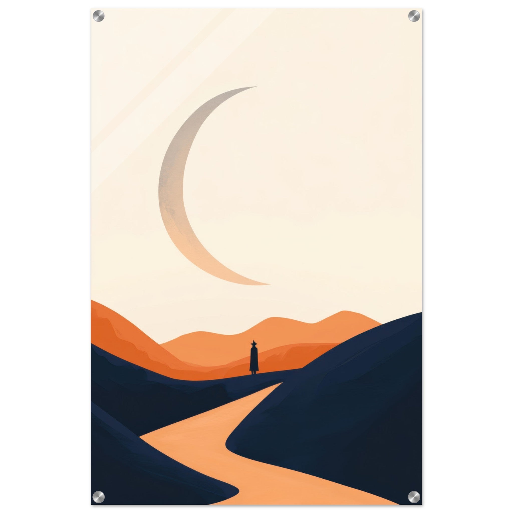 Acrylic Print Portrait - Minimalist Magical Landscape A sleek minimalist 4 - Shop Ai Art WebShop - Digital Art online Store